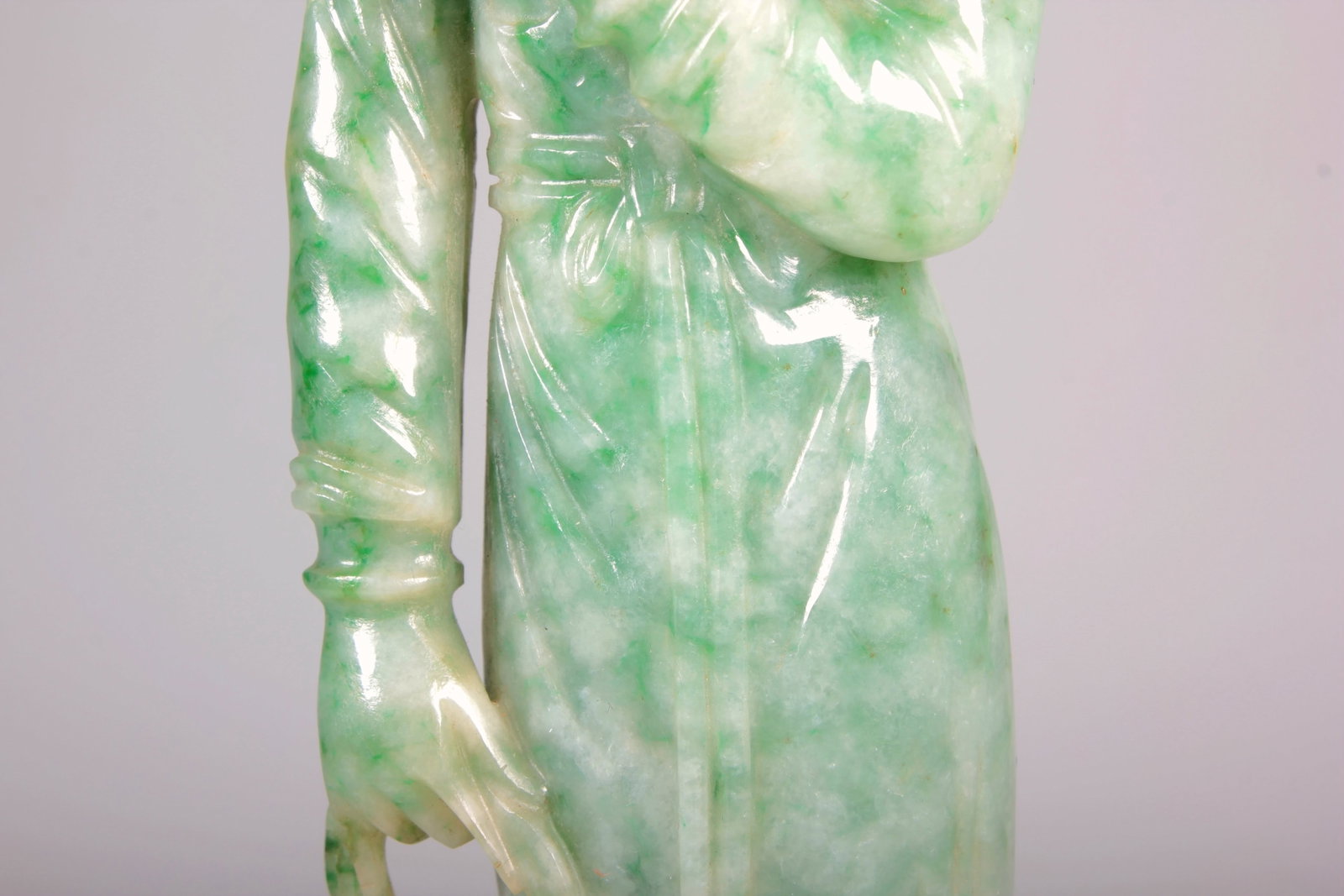 A JADEITE MAIDSERVANT FIGURE - 4