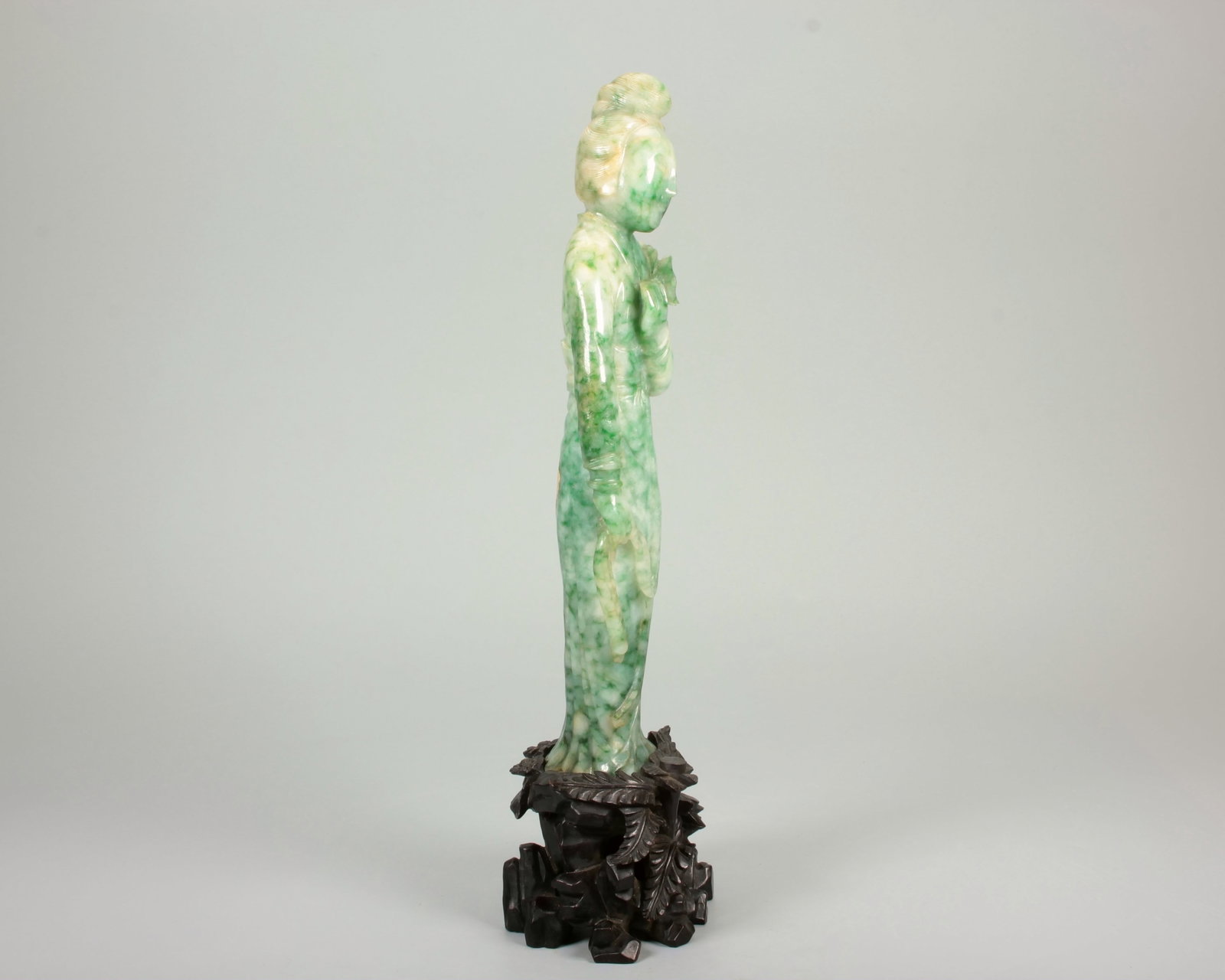 A JADEITE MAIDSERVANT FIGURE - 9