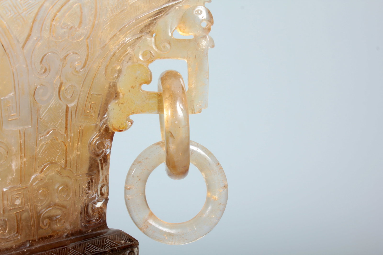 A CRYSTAL BEAST PATTERN DOUBLE RING EAR SQUARE ZUN - 5