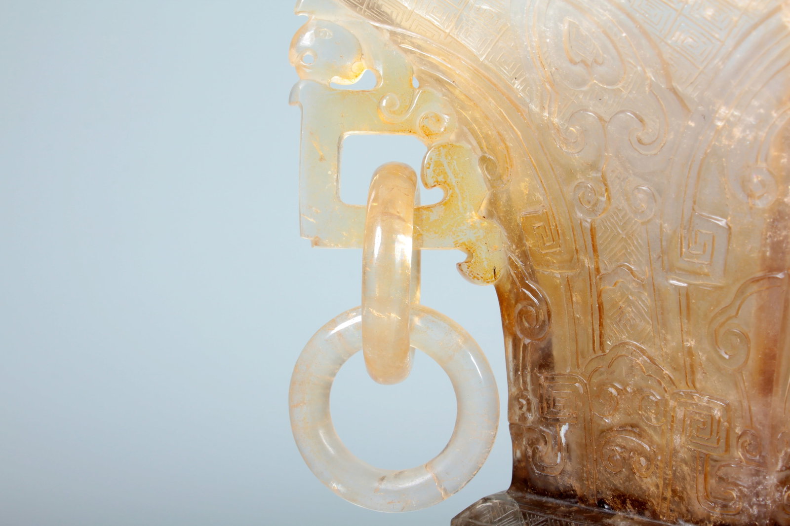 A CRYSTAL BEAST PATTERN DOUBLE RING EAR SQUARE ZUN - 6