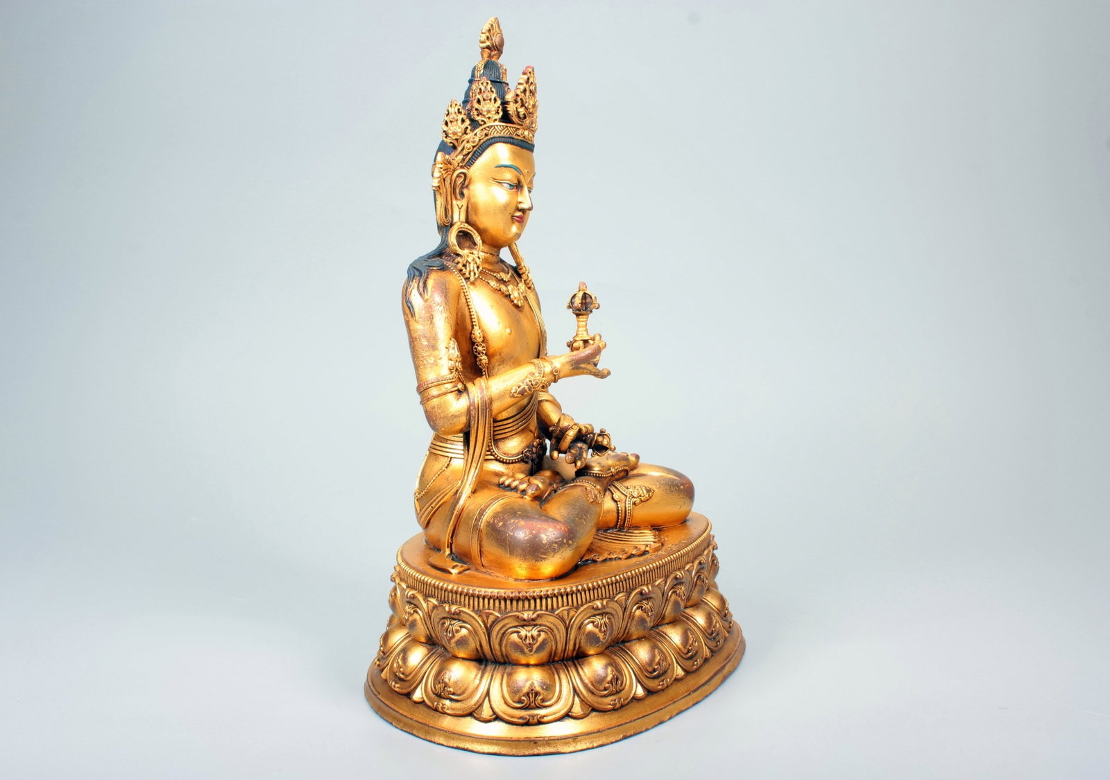 A GILT-BRONZE VAJRASATTVA STATUE - 7