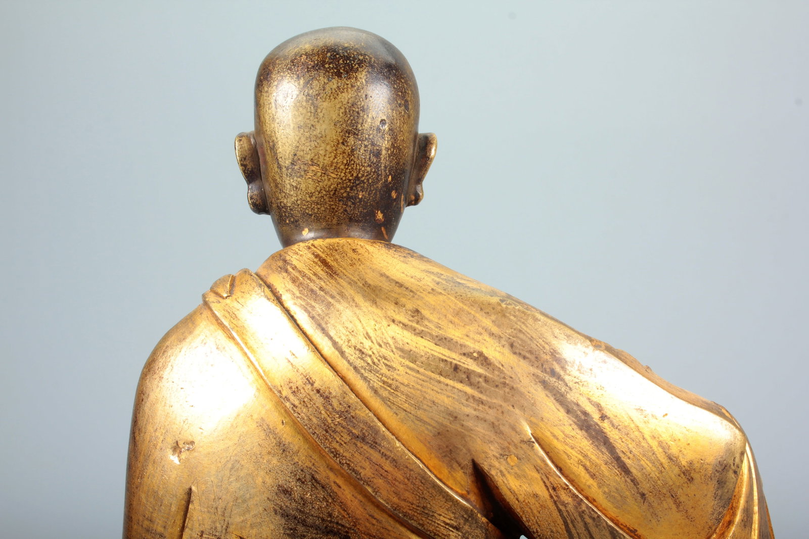 A COPPER GILT MEDITATING ARHAT STATUE - 12