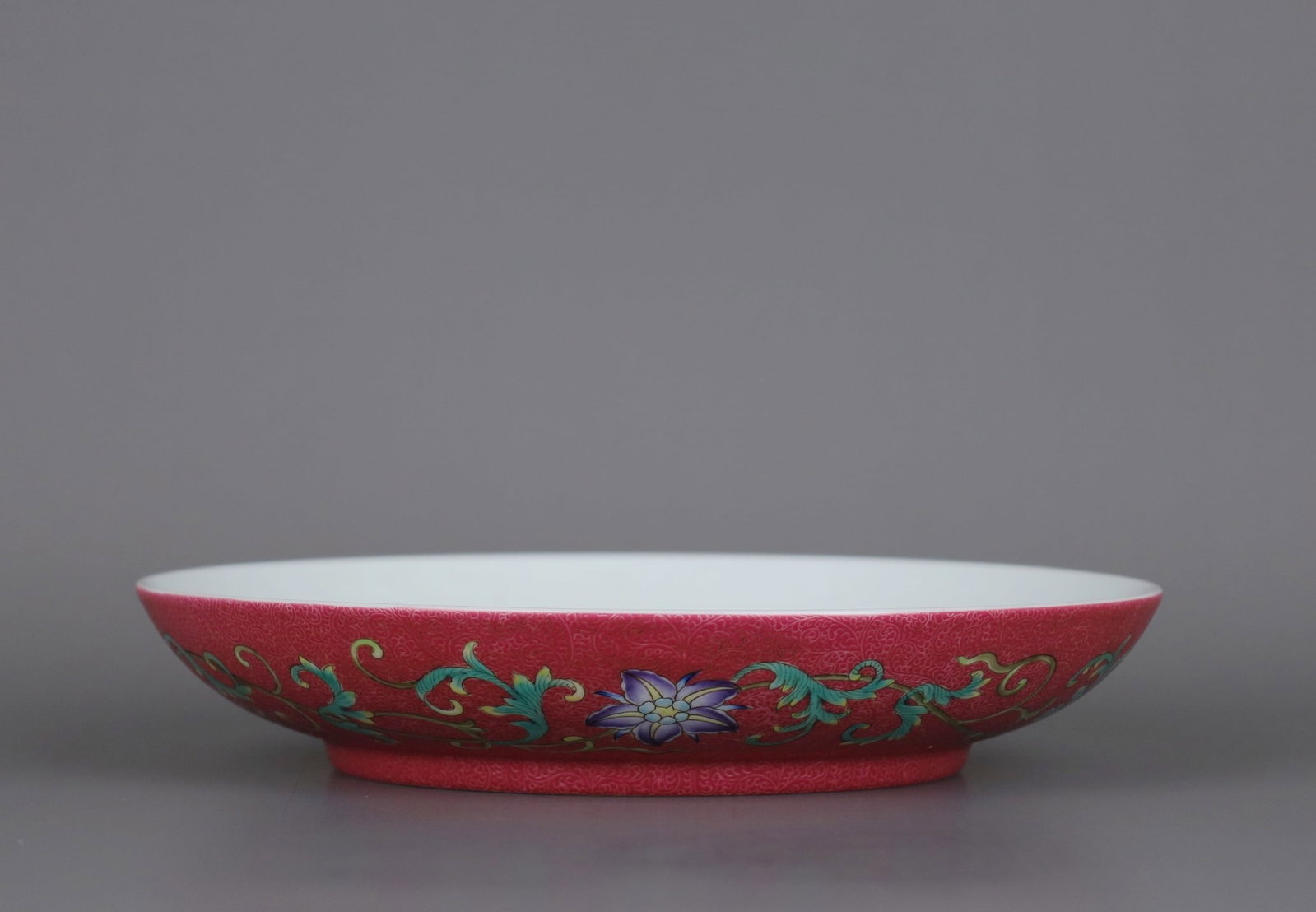 AN ENAMELED 'FLOWERS' DISH - 5