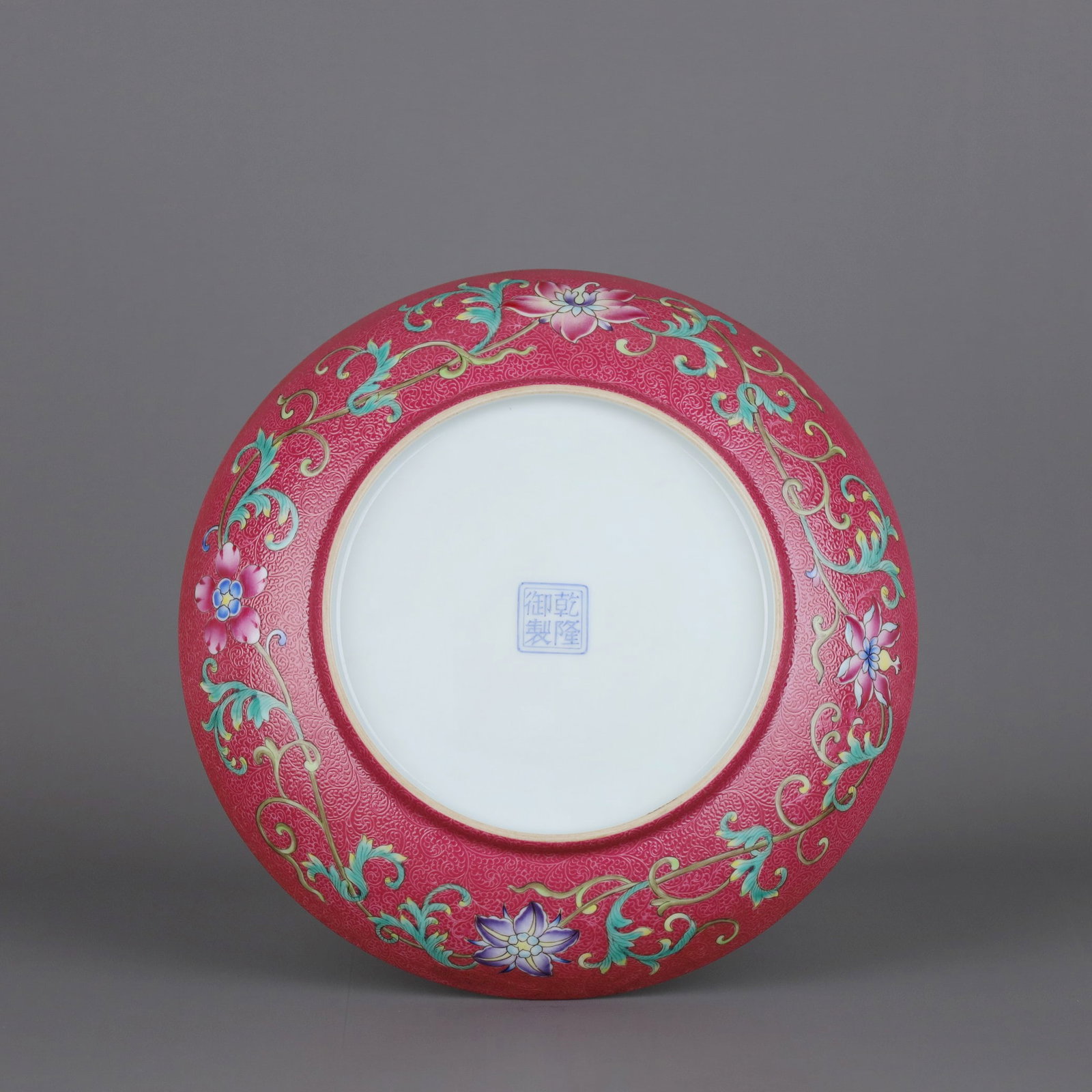 AN ENAMELED 'FLOWERS' DISH - 9