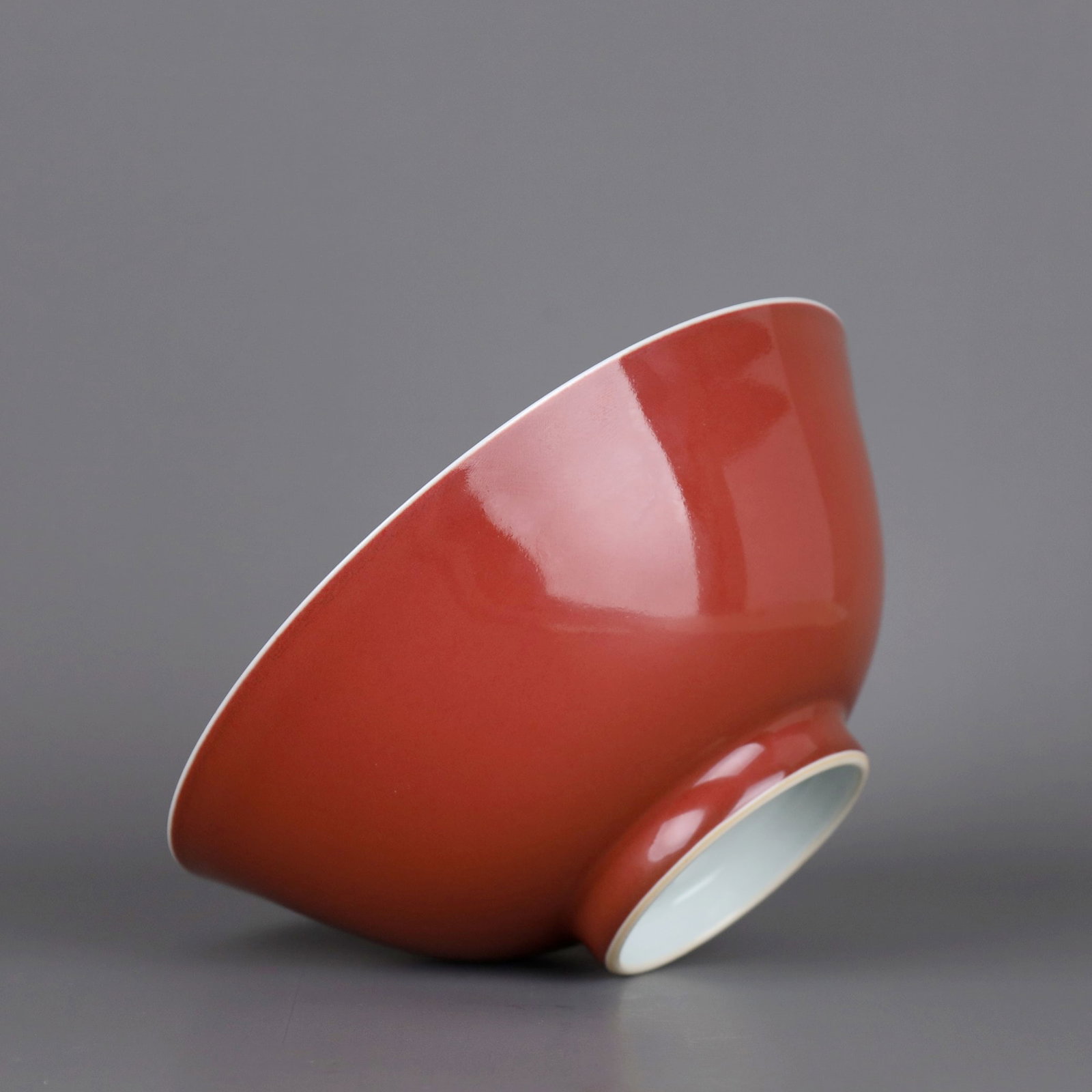A SACRIFICIAL-RED-GLAZED BOWL - 6