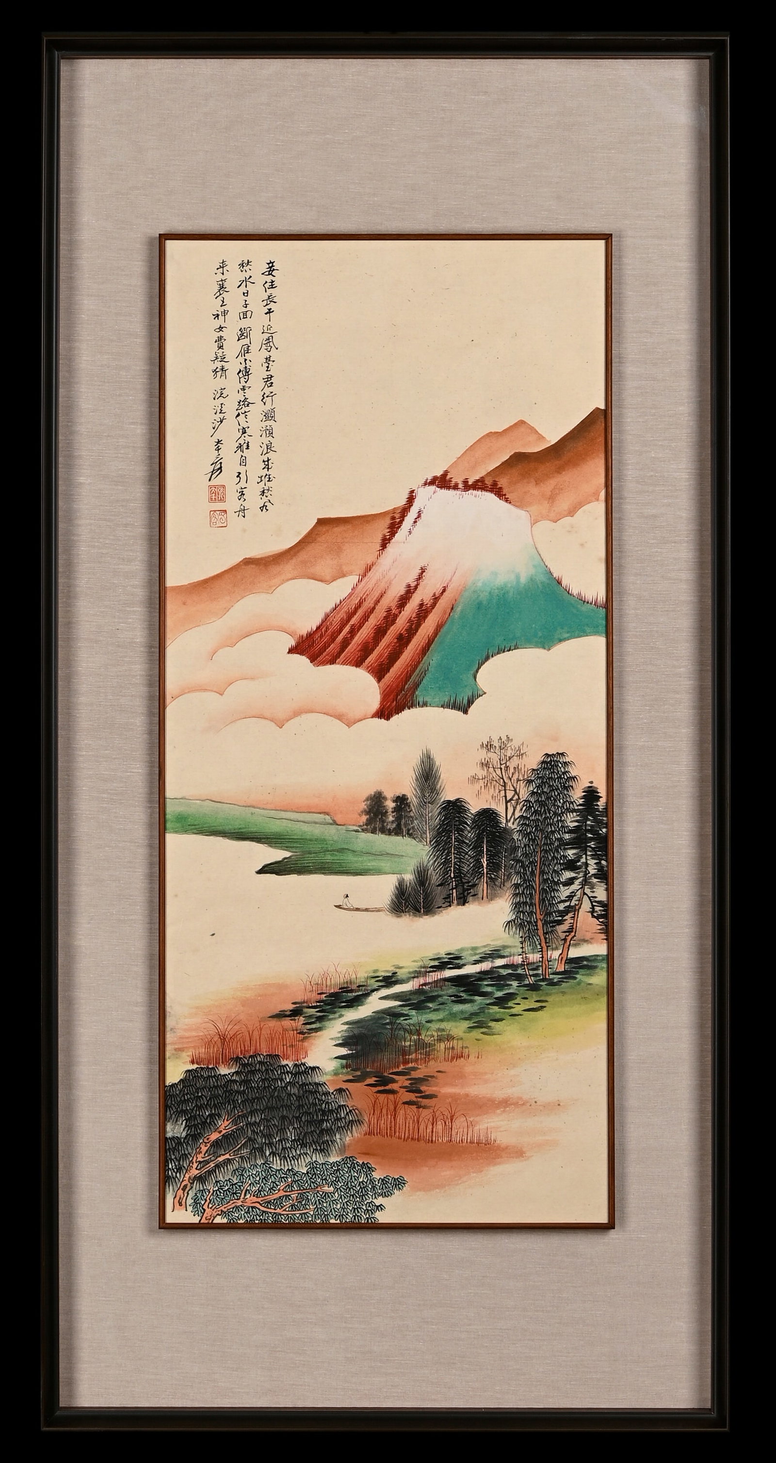 Chinese Drawing Landscape Painting,Zhang Daqian Mark: Chinese Drawing Landscape Painting,Zhang Daqian Mark (54 x 108cm)