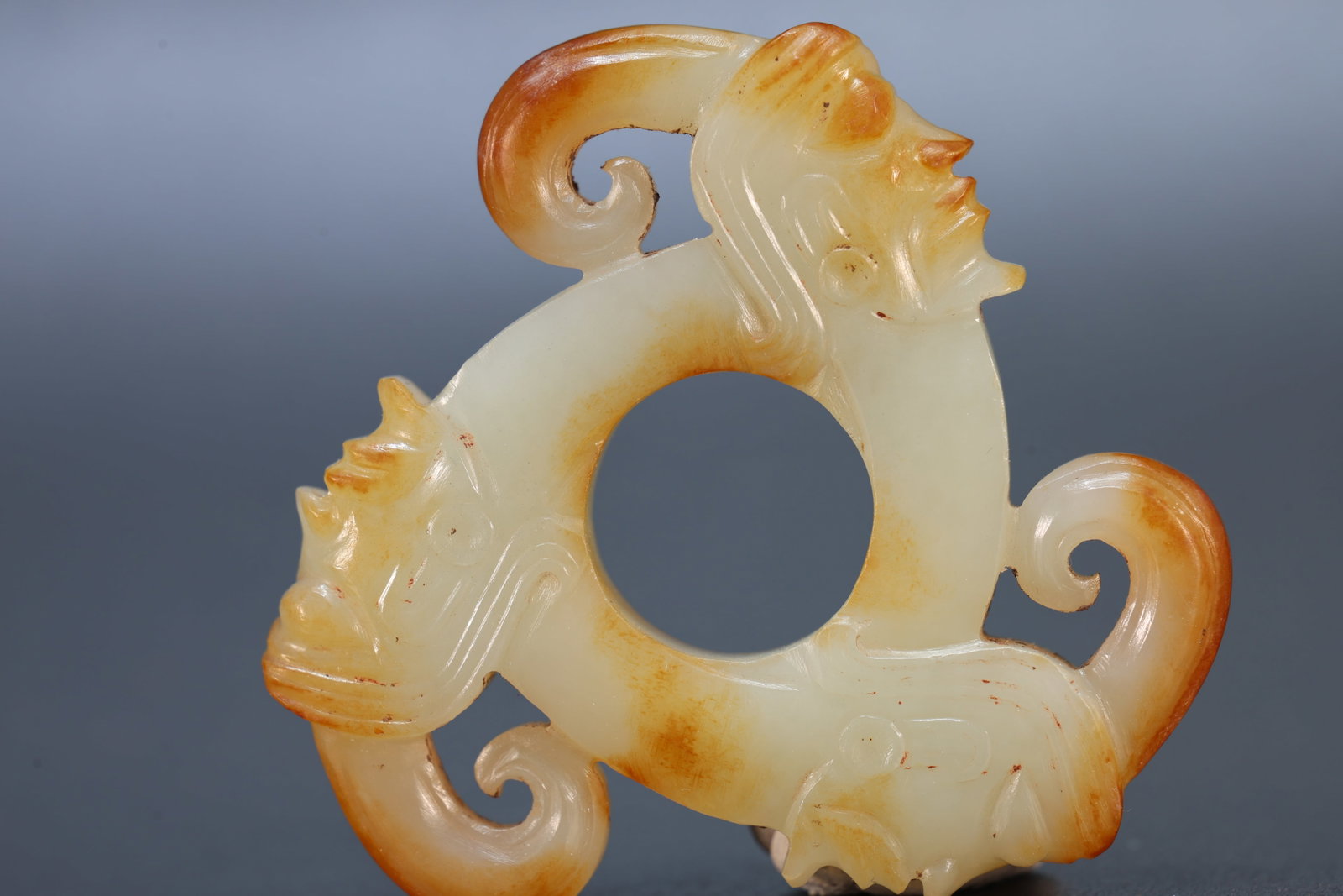 Jade Carved Character Face Pattern Bi - 4