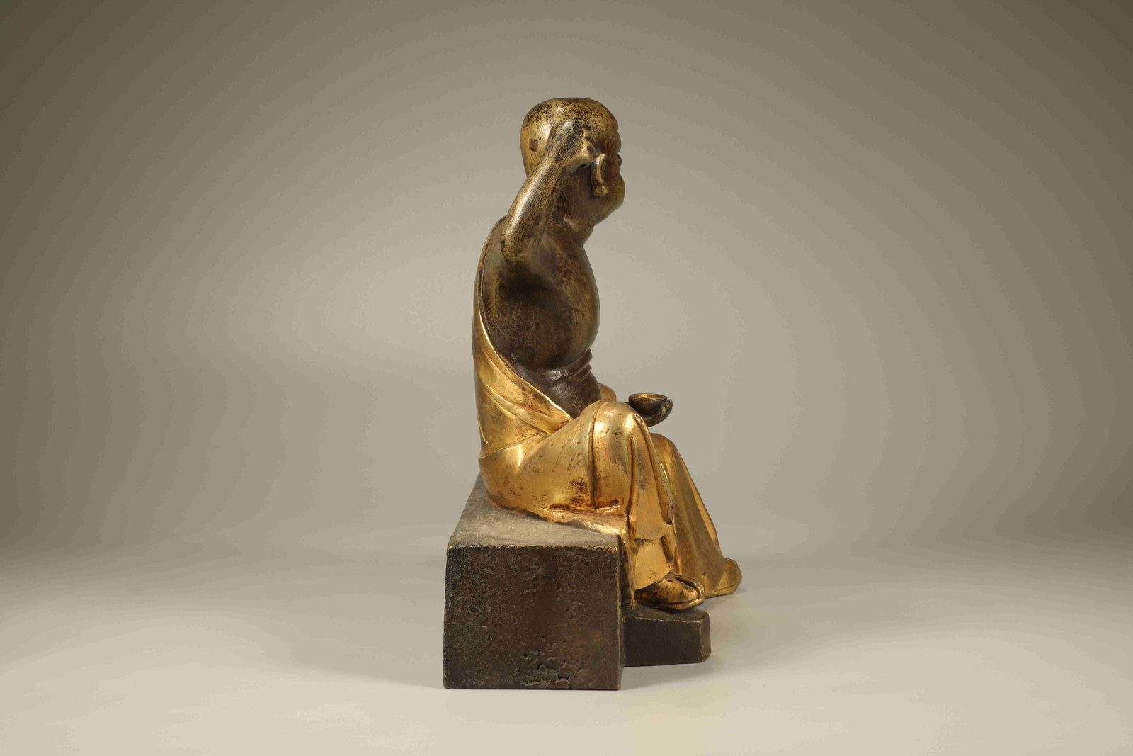 Gilt Bronze Arhat Figure - 4