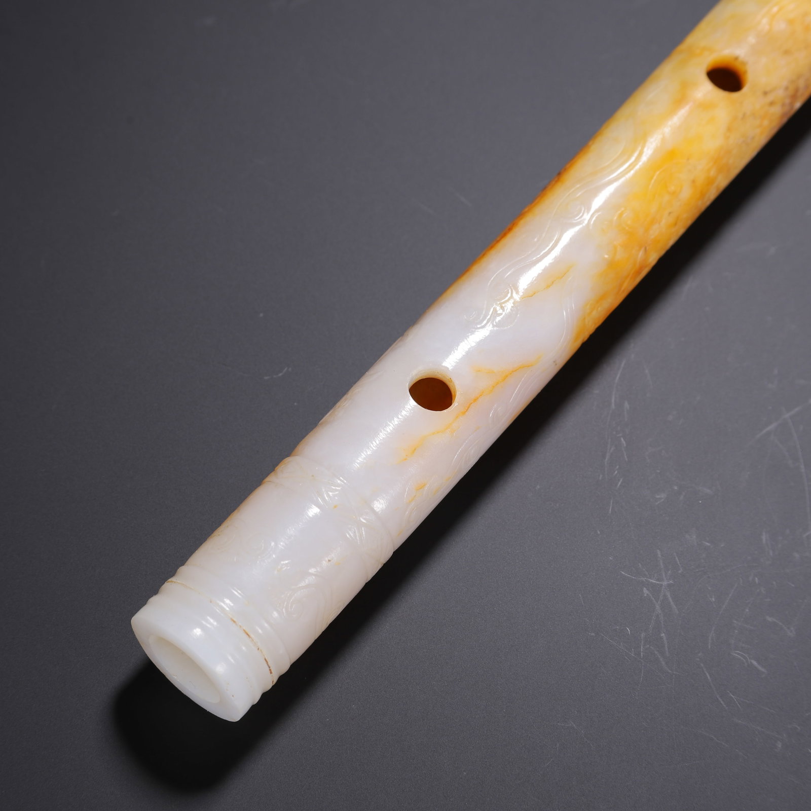 Jade Carved Dragon Pattern Flute - 2