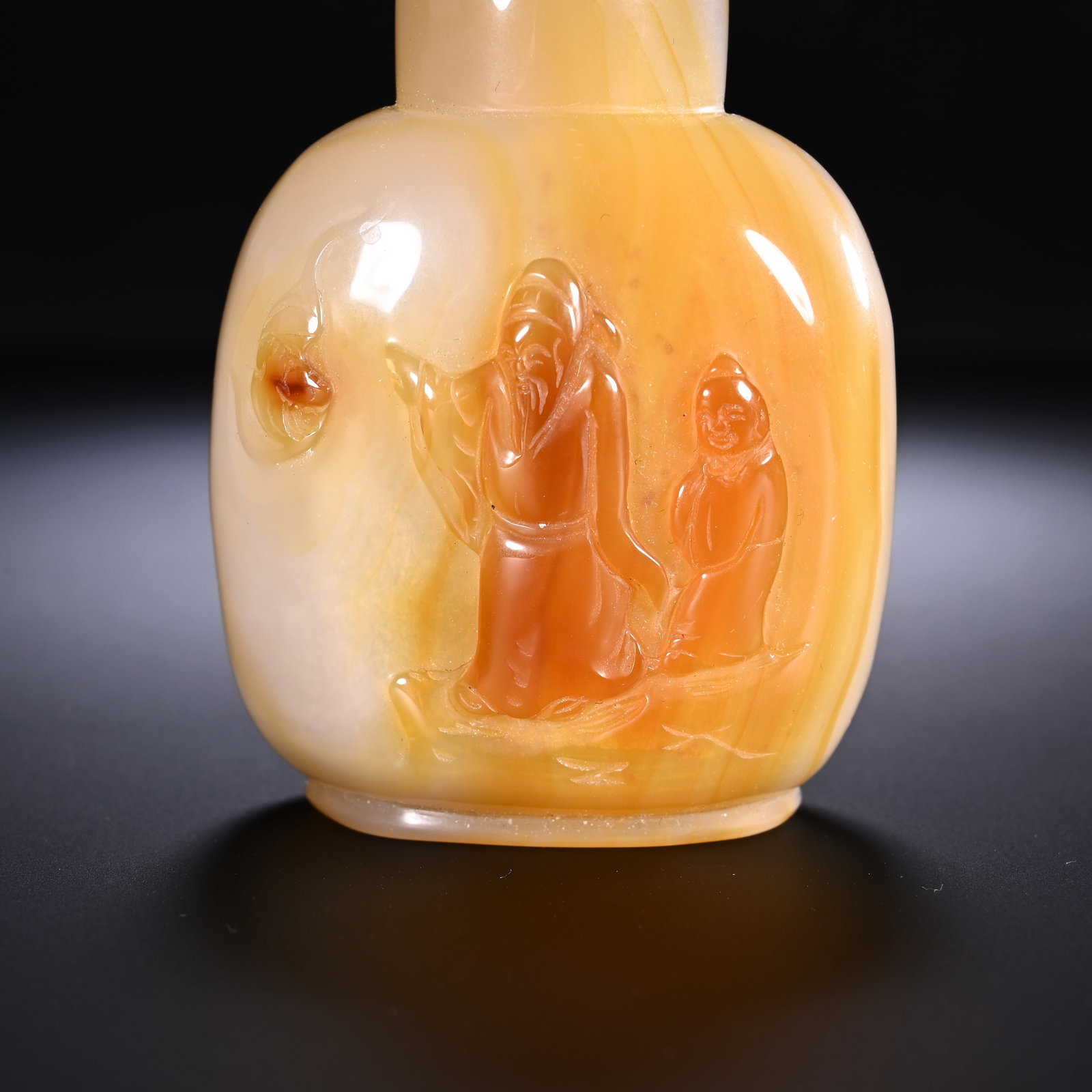Agate Carved Character Story Pattern Snuff Bottle - 2