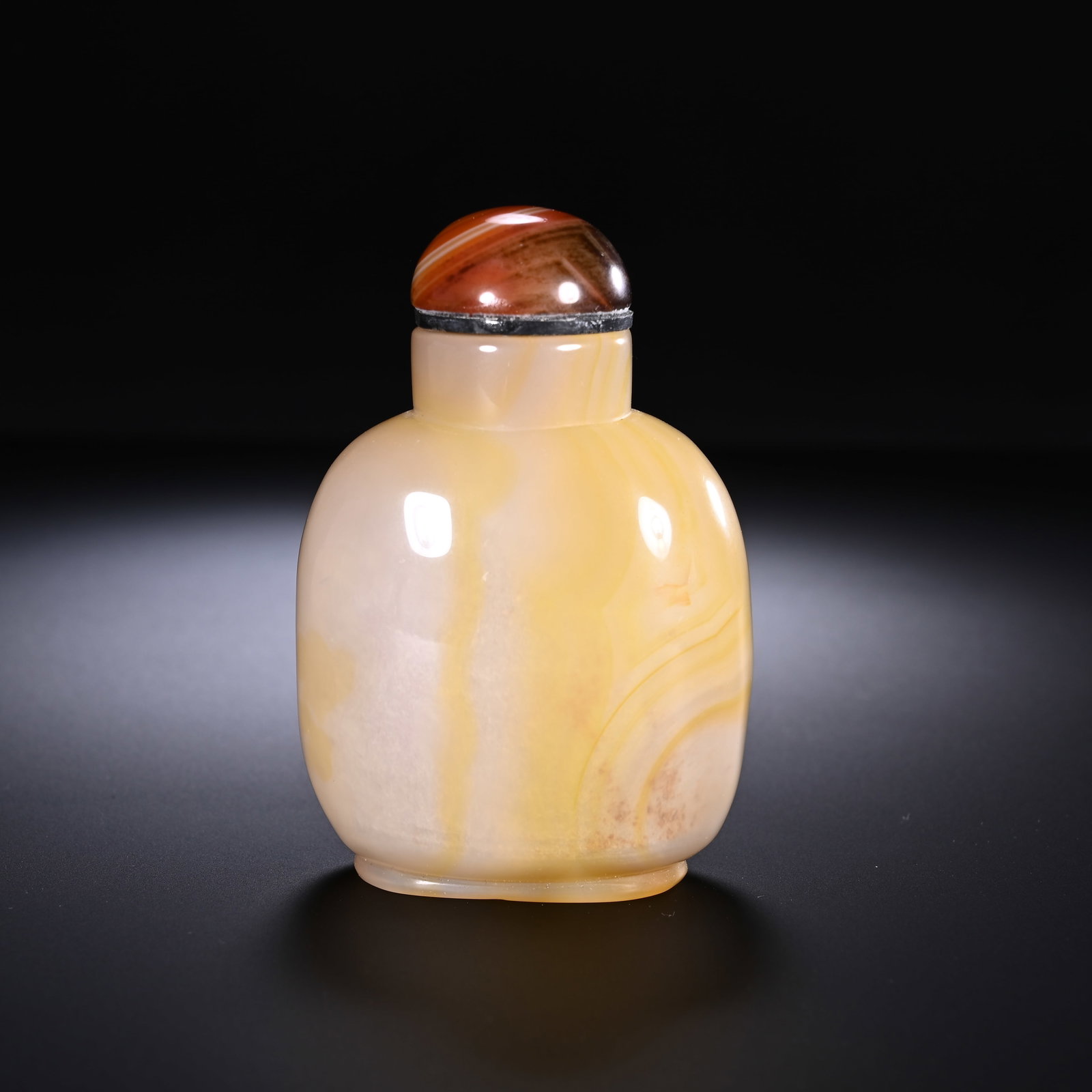 Agate Carved Character Story Pattern Snuff Bottle - 5