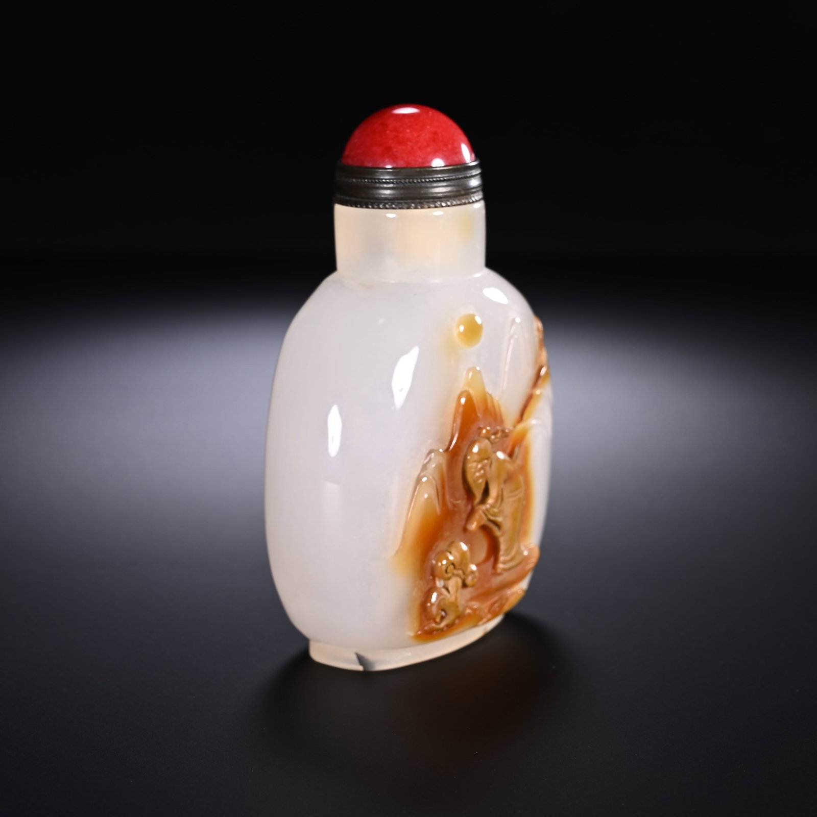 Agate Carved Character Pattern Snuff Bottle - 3