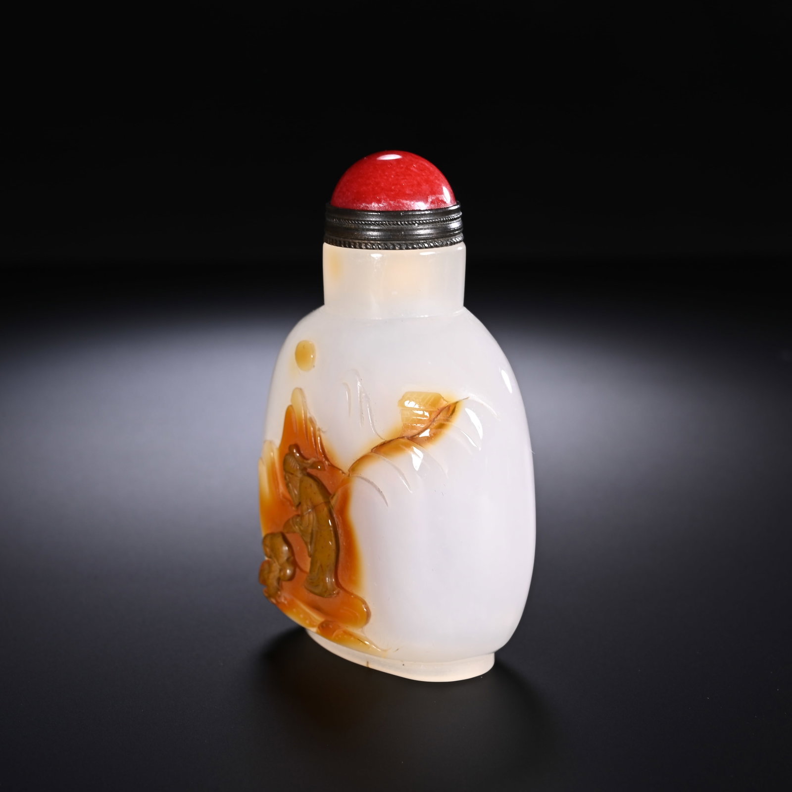 Agate Carved Character Pattern Snuff Bottle - 5