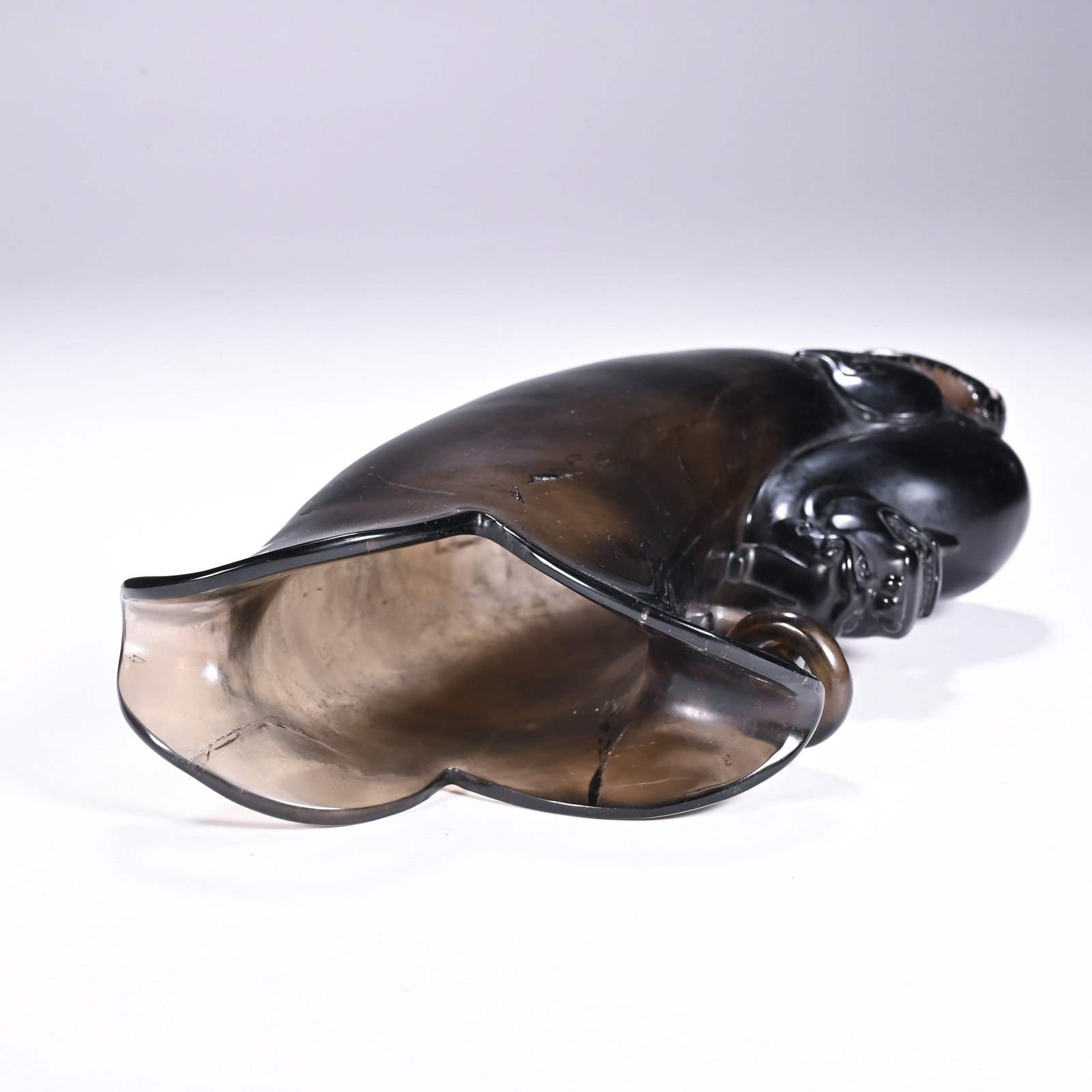 Black Crystal Carved Dragon Shape Cup - 8