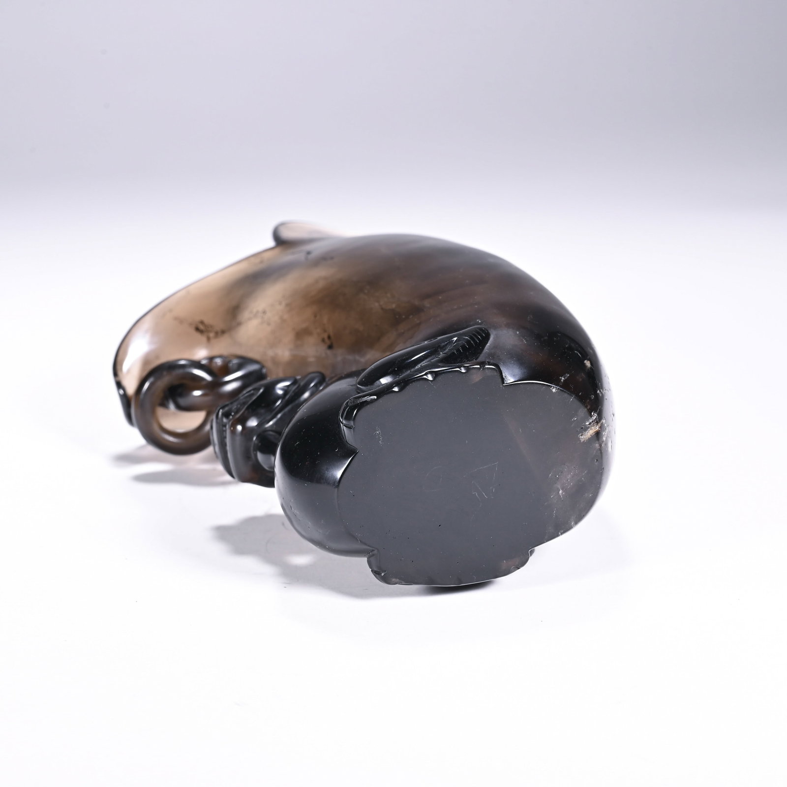 Black Crystal Carved Dragon Shape Cup - 9