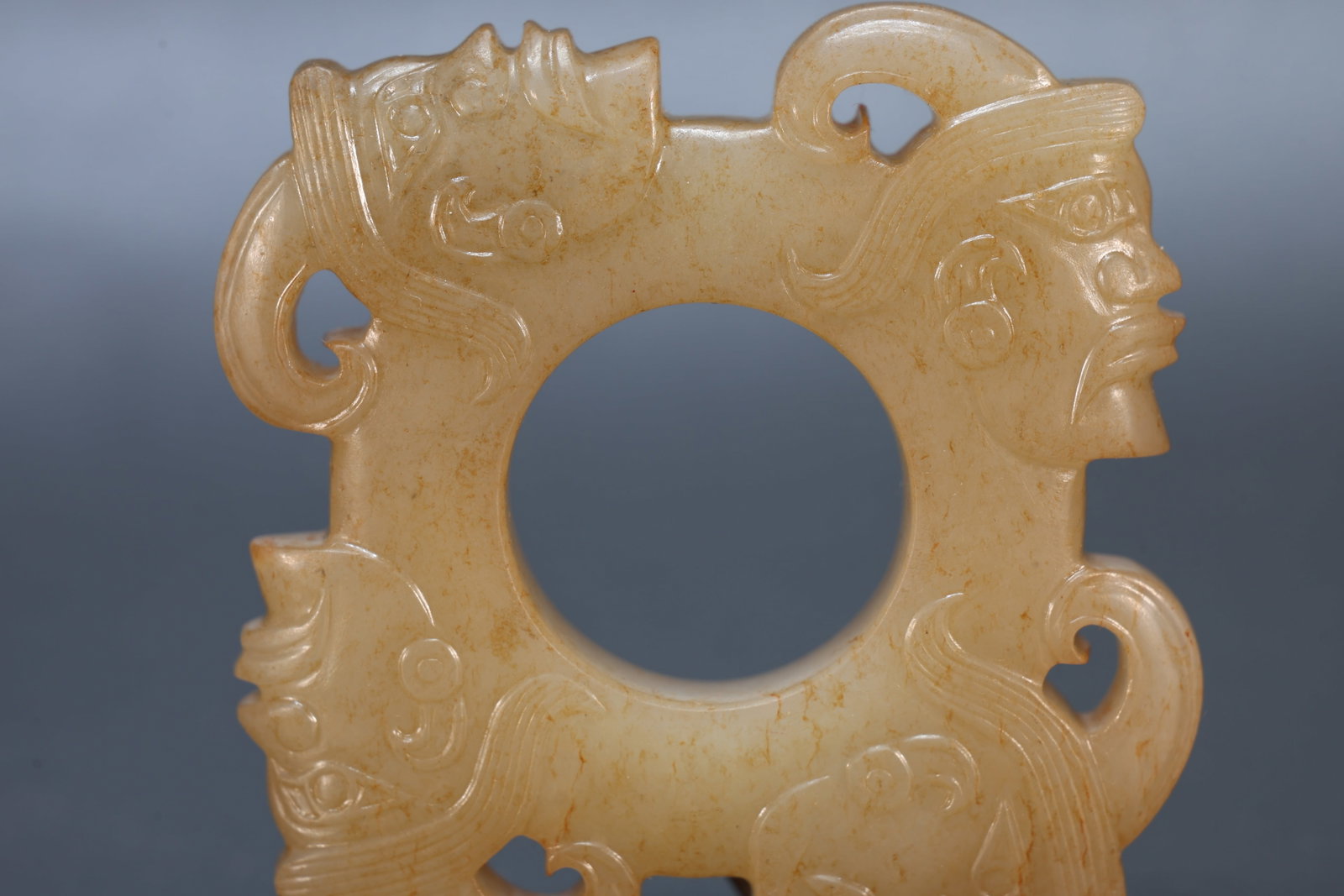 Jade Carved Character Face Pattern Bi - 2