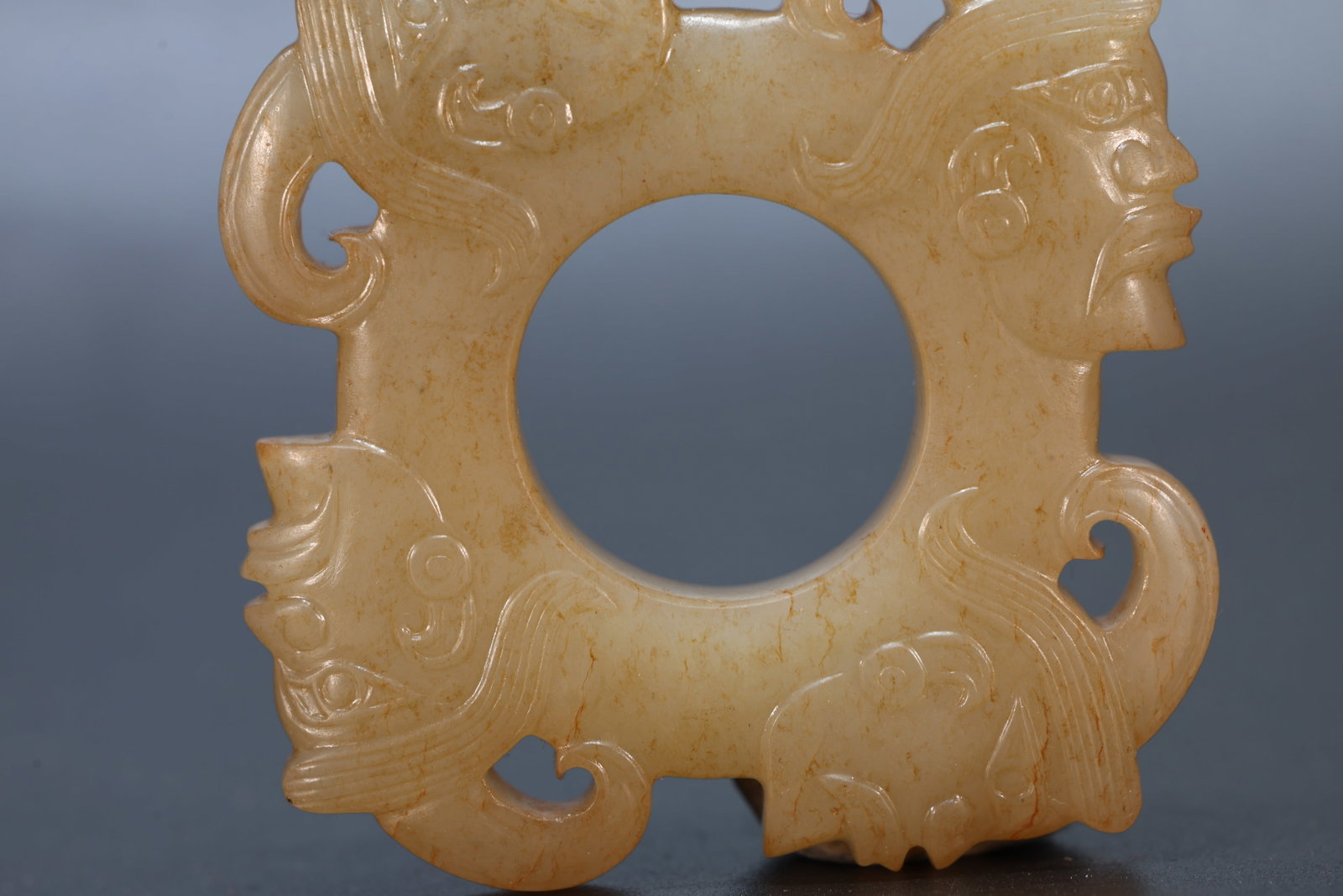 Jade Carved Character Face Pattern Bi - 3