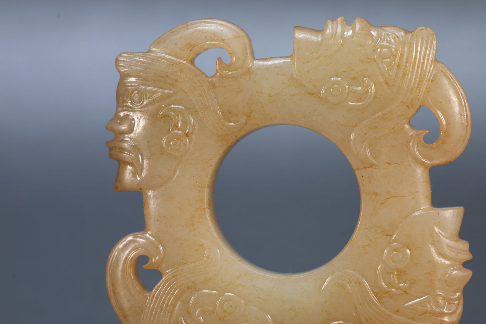 Jade Carved Character Face Pattern Bi - 5