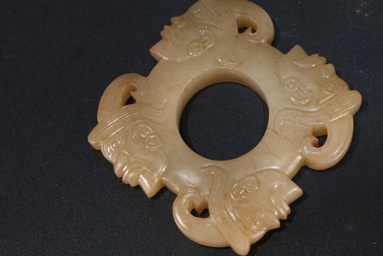 Jade Carved Character Face Pattern Bi - 6