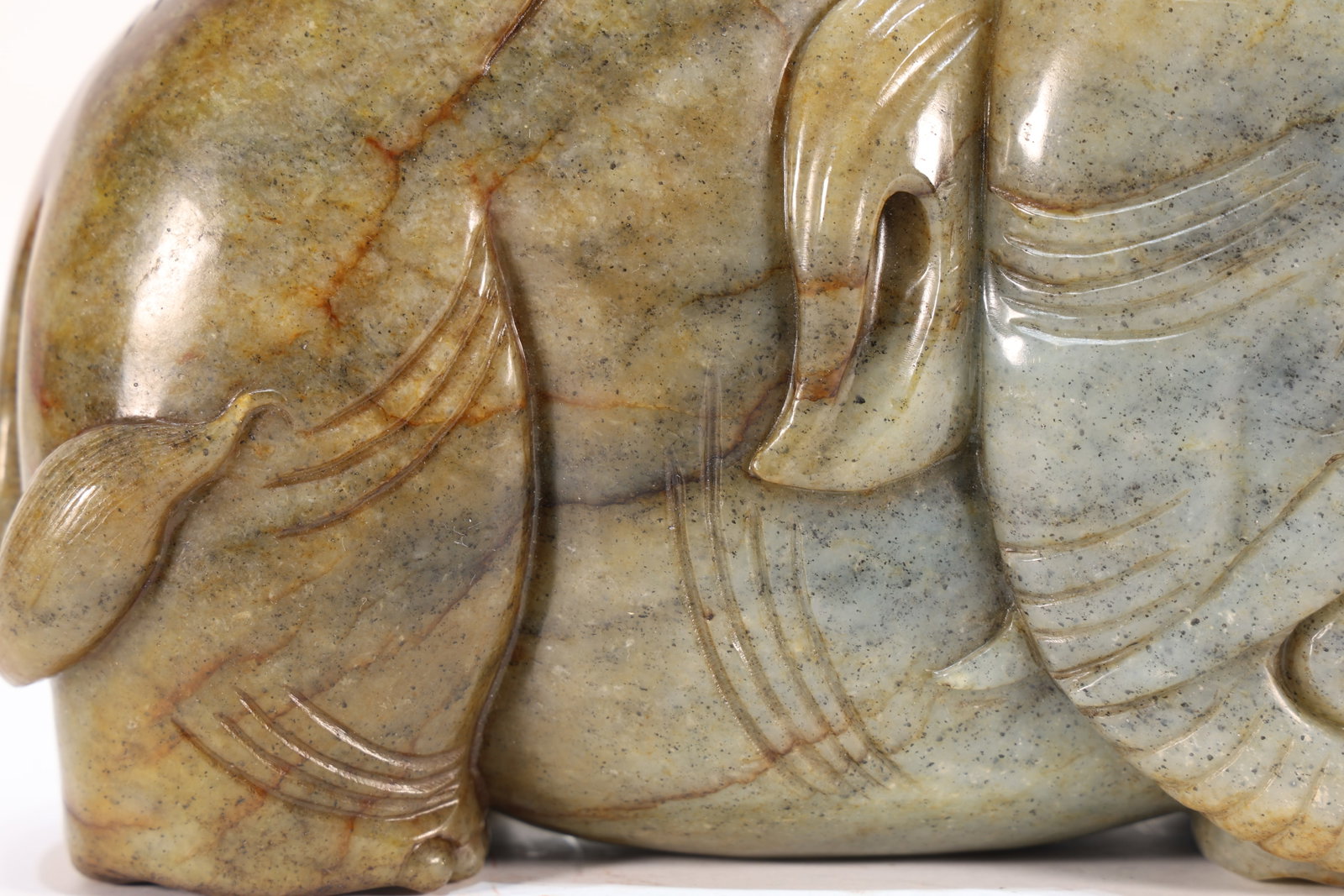 Jade Carved Elephant Shape Figure - 3