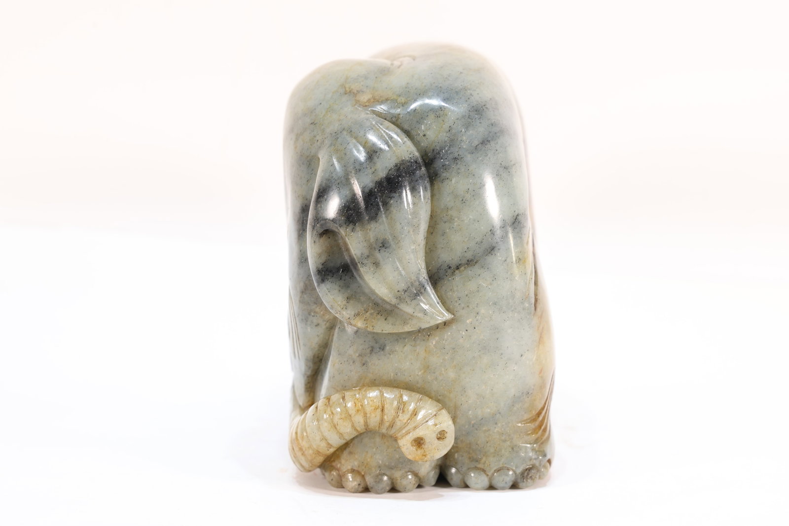 Jade Carved Elephant Shape Figure - 4