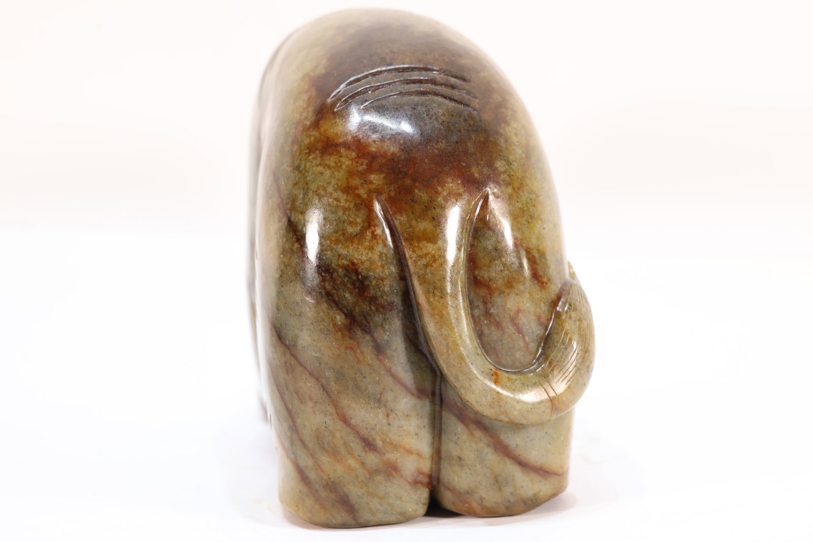 Jade Carved Elephant Shape Figure - 8