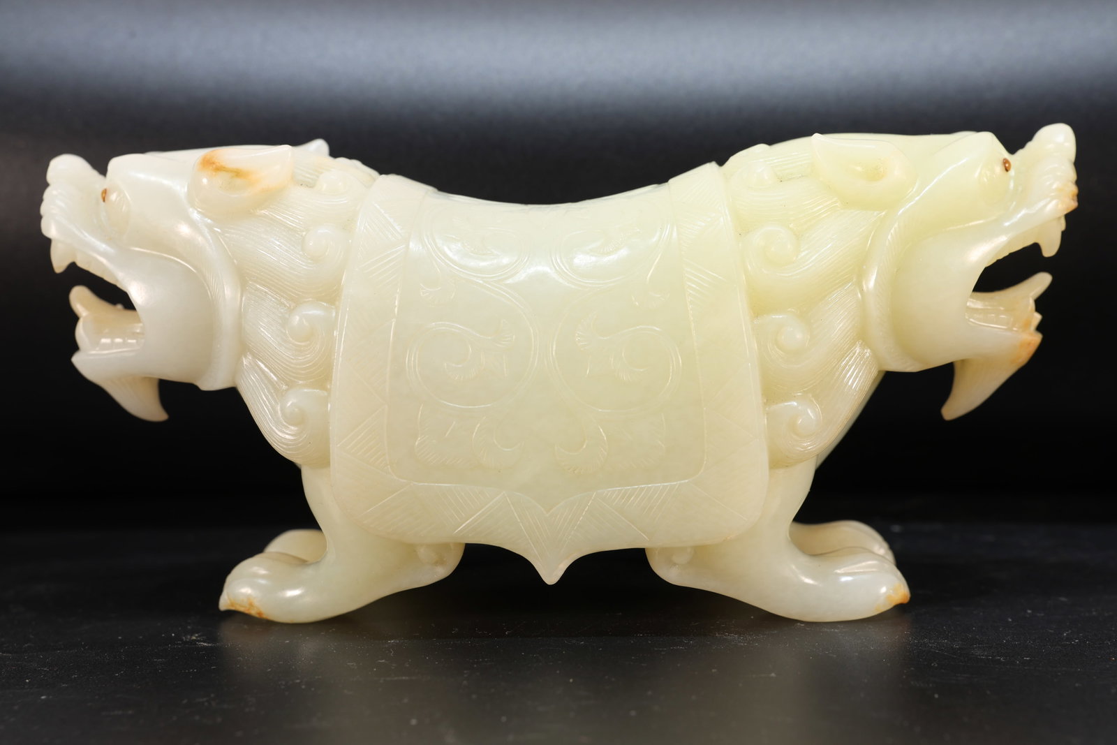 Jade Carved Flower Pattern Beast Shape Pillow - 6