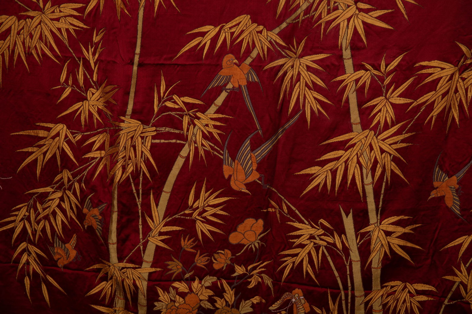 Silk Embroidery Flower and Bird Pattern Kesi - 9