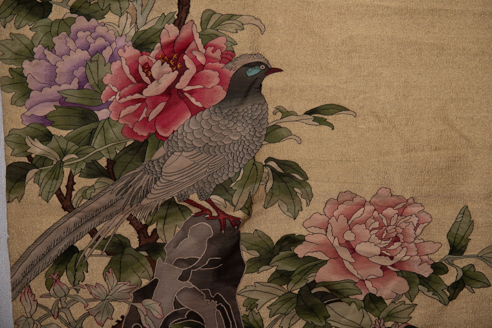 Silk Embroidery Flower and Bird Pattern Kesi - 4