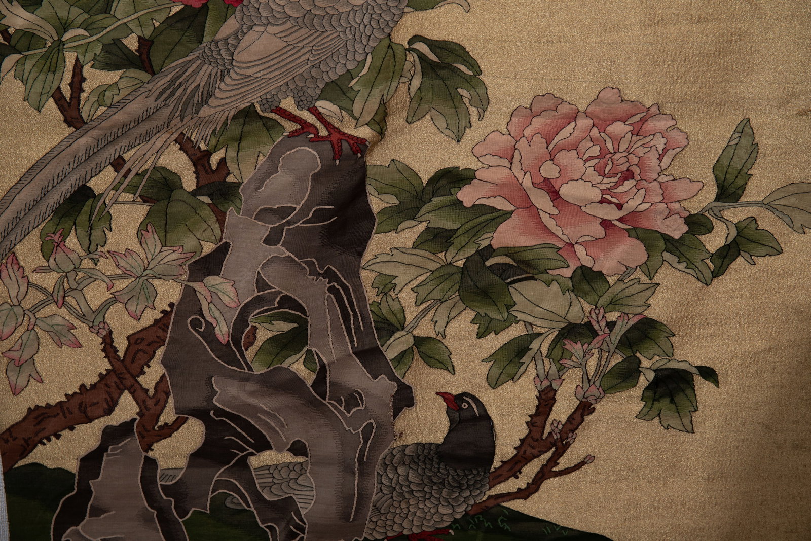 Silk Embroidery Flower and Bird Pattern Kesi - 5