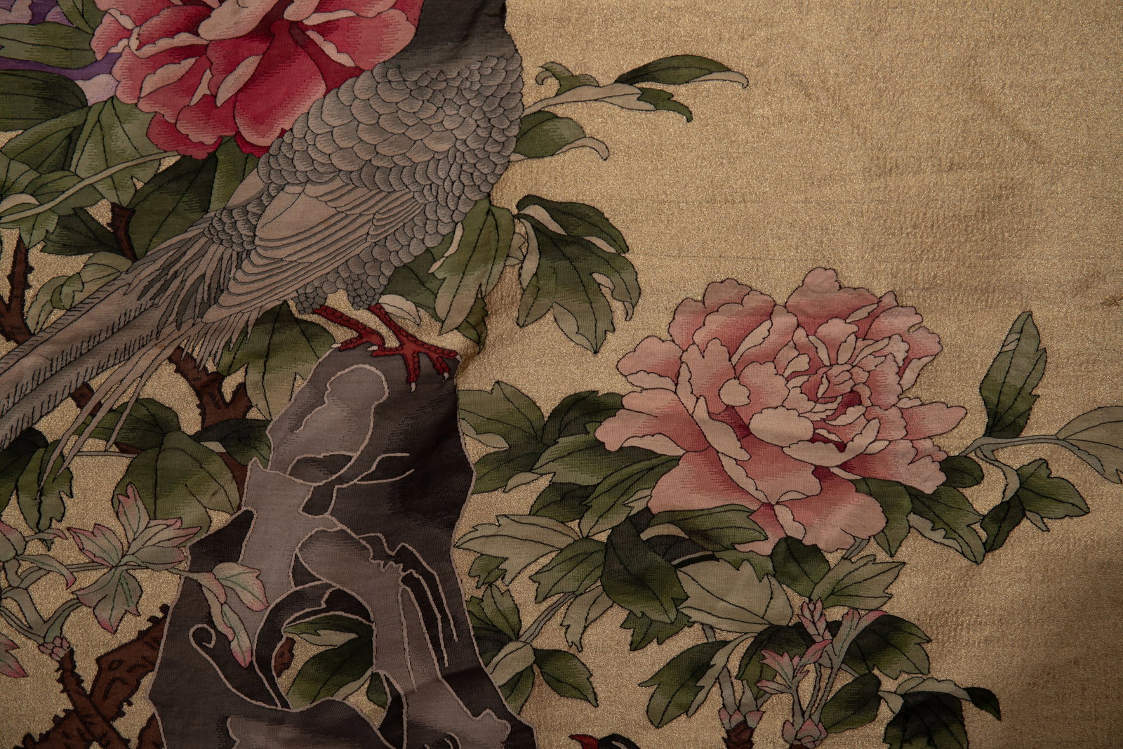 Silk Embroidery Flower and Bird Pattern Kesi - 7