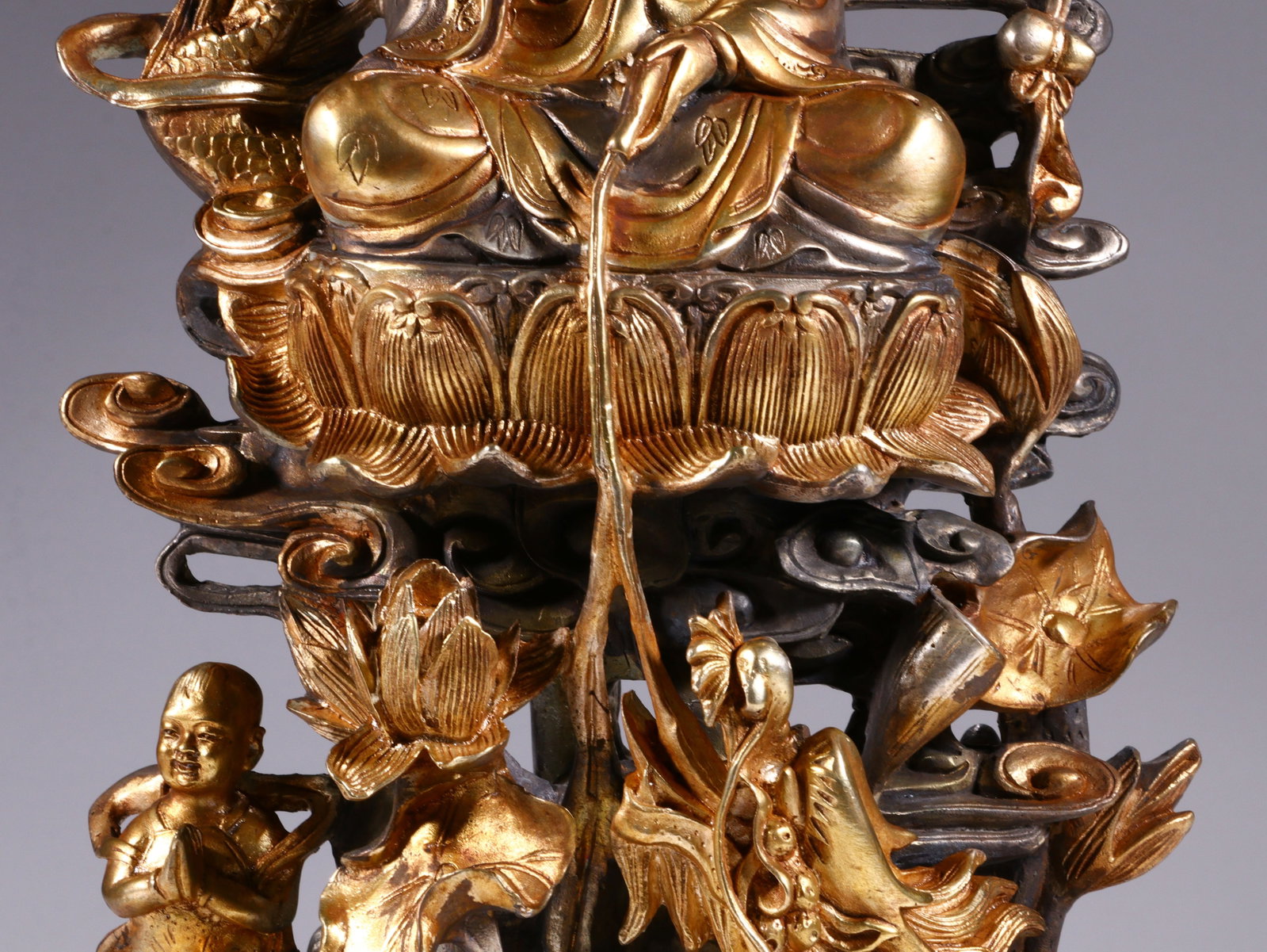 Silver Bronze GuanYin Figure - 3