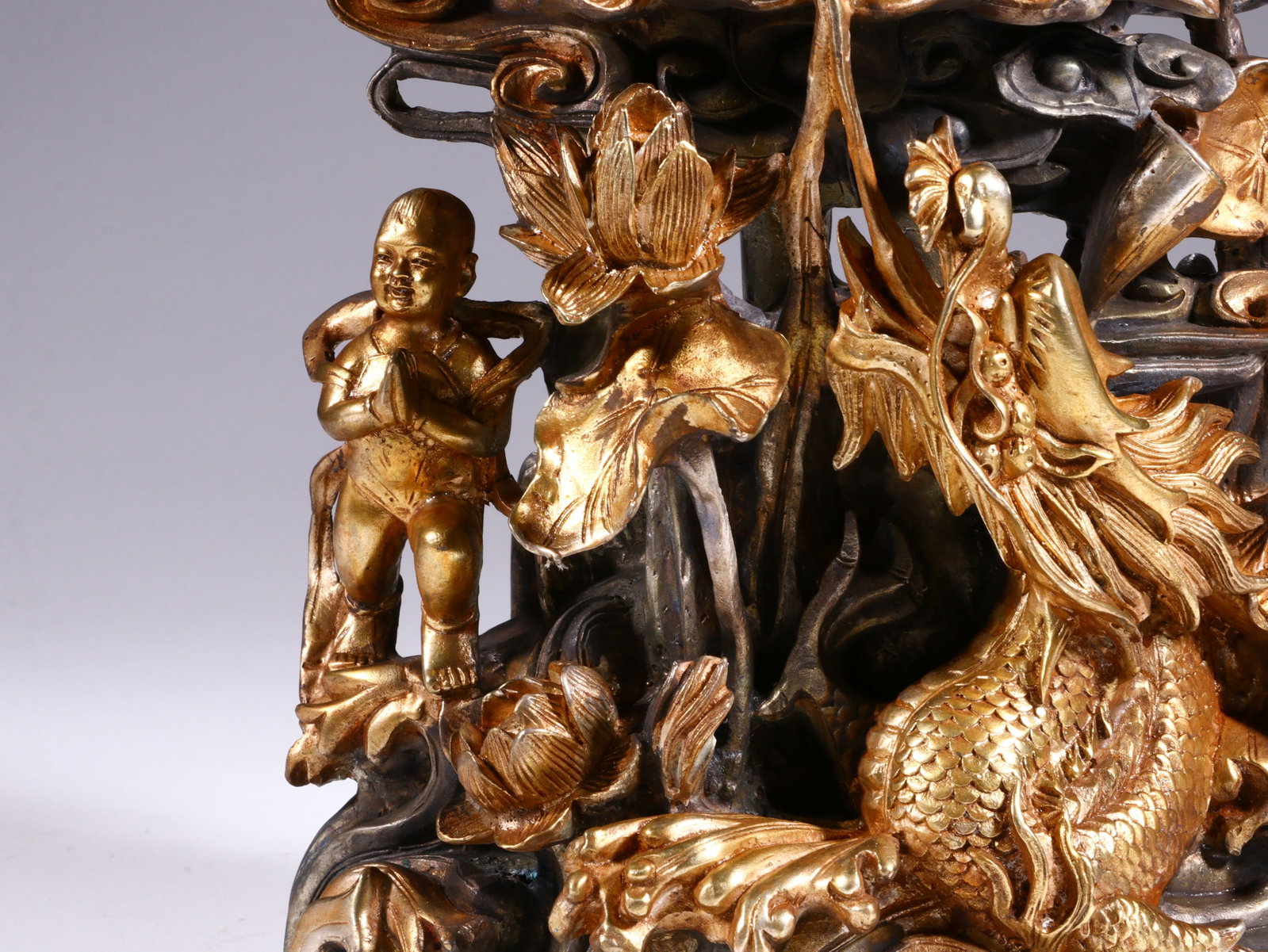 Silver Bronze GuanYin Figure - 4