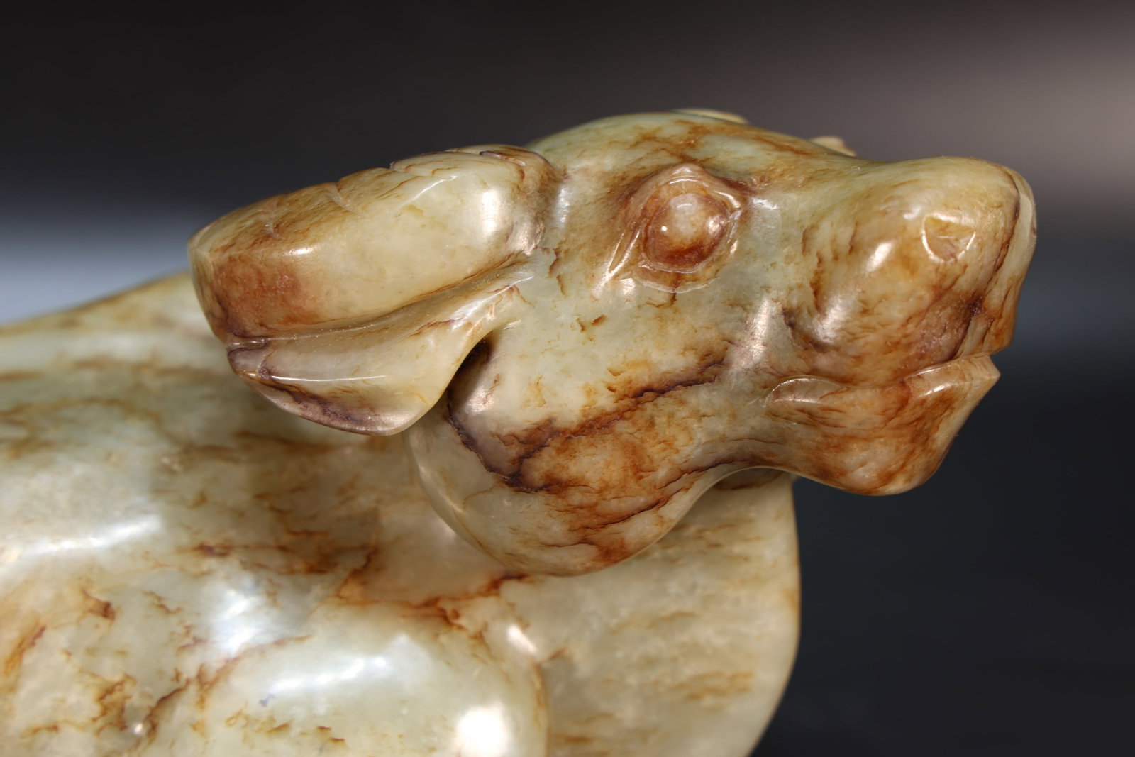 Jade Carved Ox Shape Figure - 2
