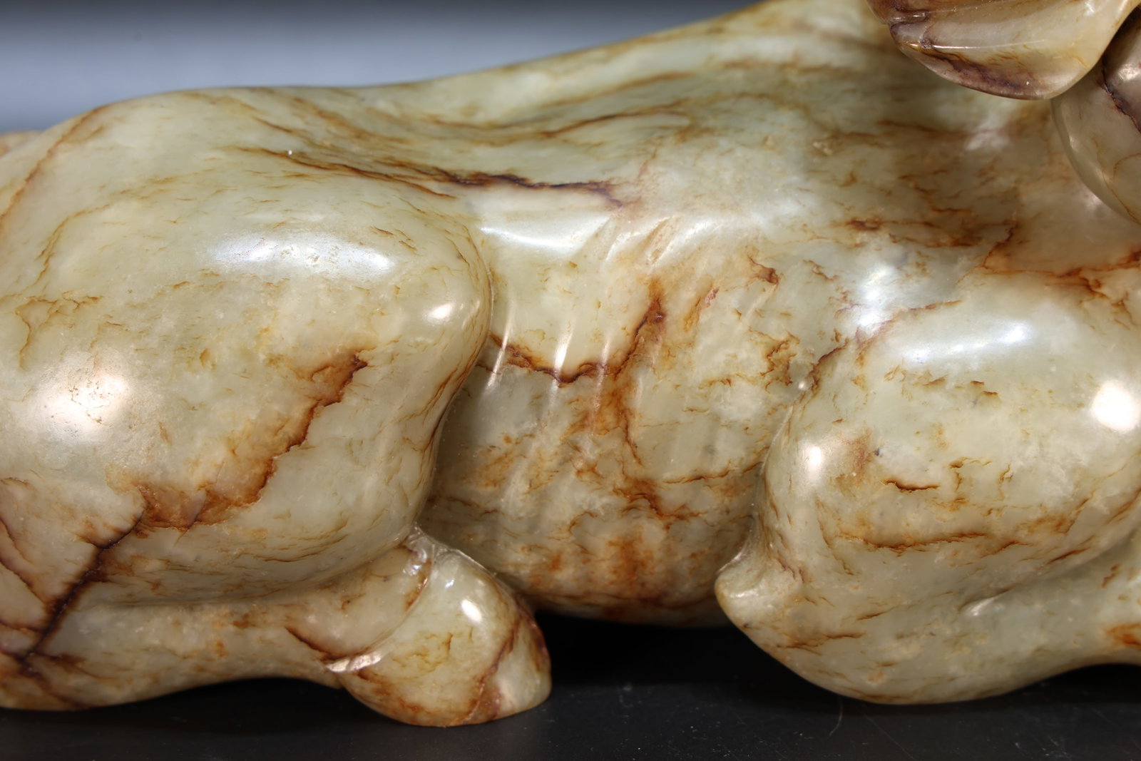 Jade Carved Ox Shape Figure - 3