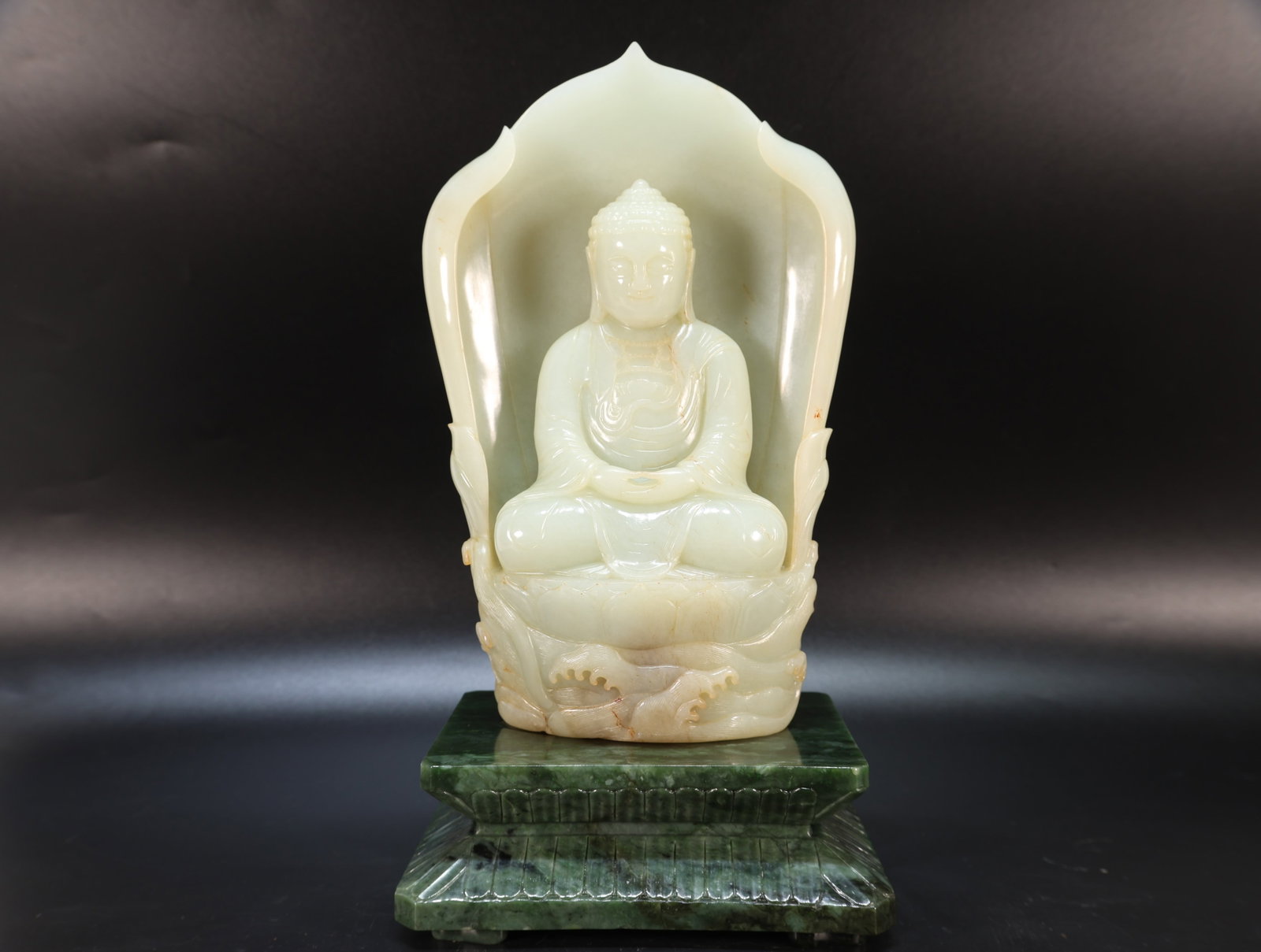 Jade Sakyamuni Figure and Jasper Jade Base: Jade Sakyamuni Figure and Jasper Jade Base (27 x 14.5 x 12cm)