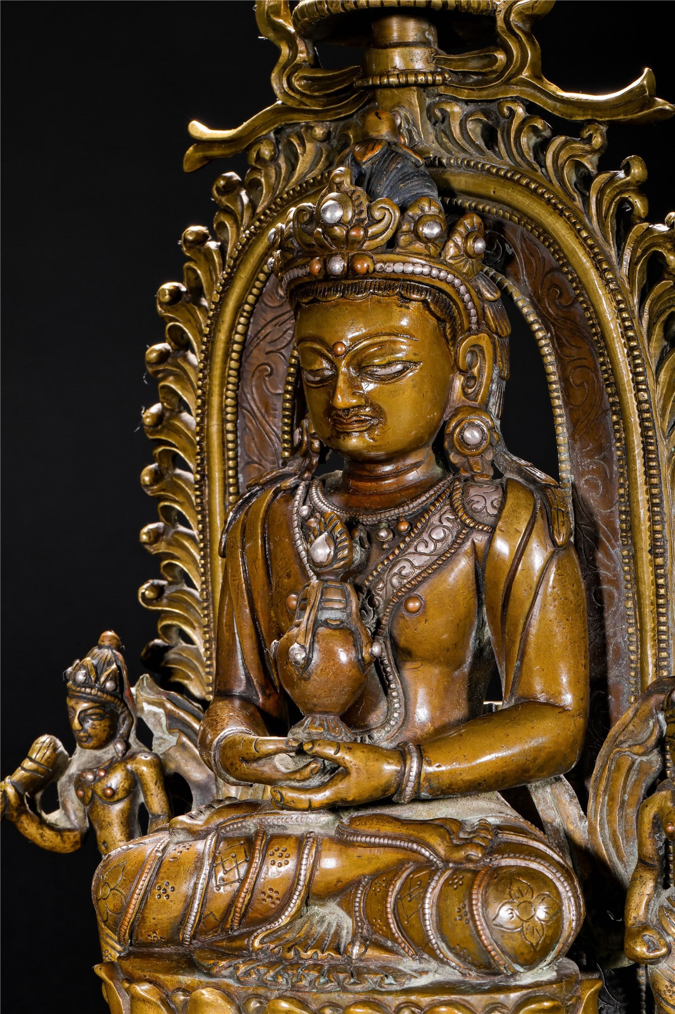 A Chinese Alloy Copper Seated Buddha Statue - 10