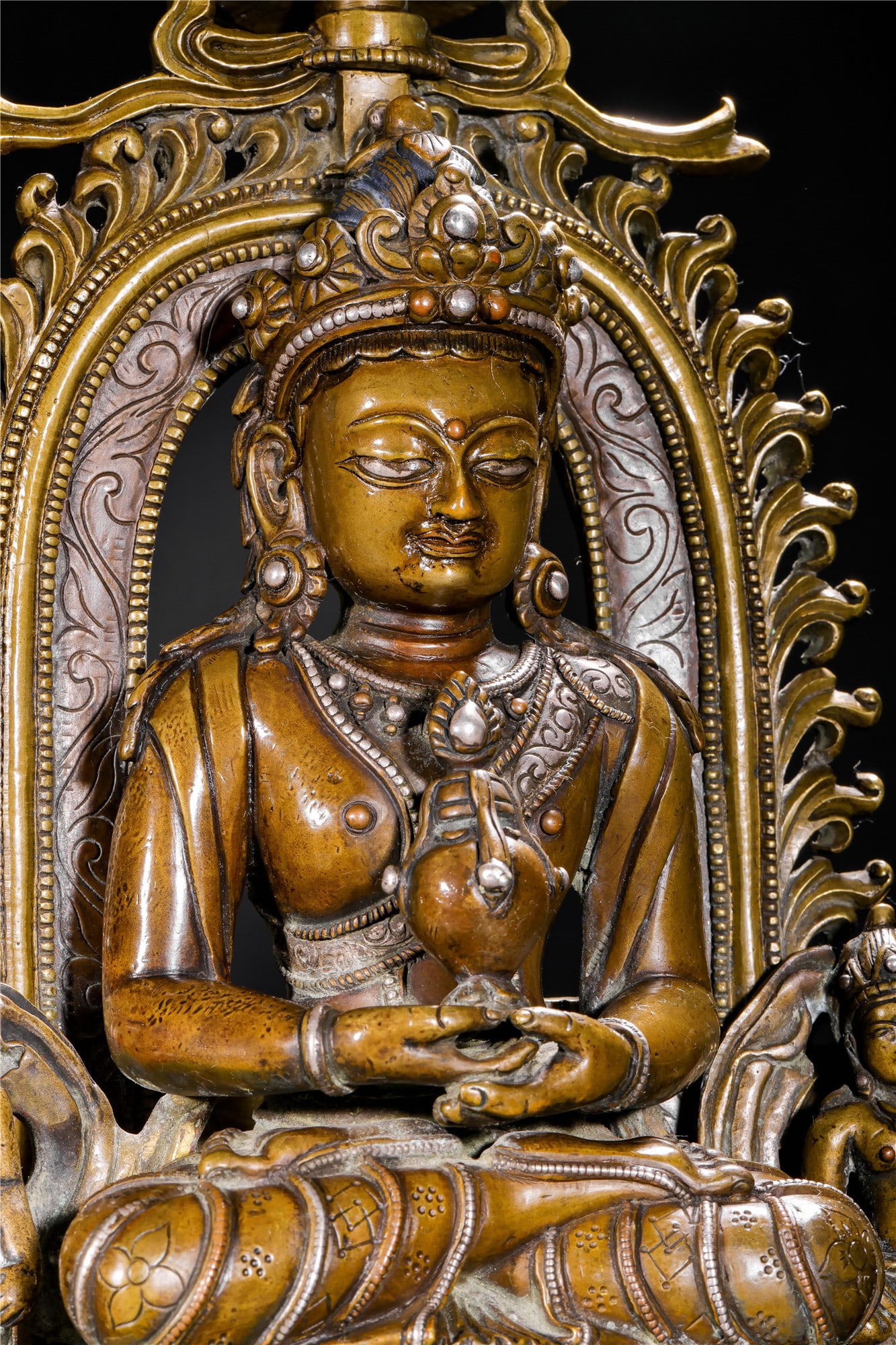 A Chinese Alloy Copper Seated Buddha Statue - 12