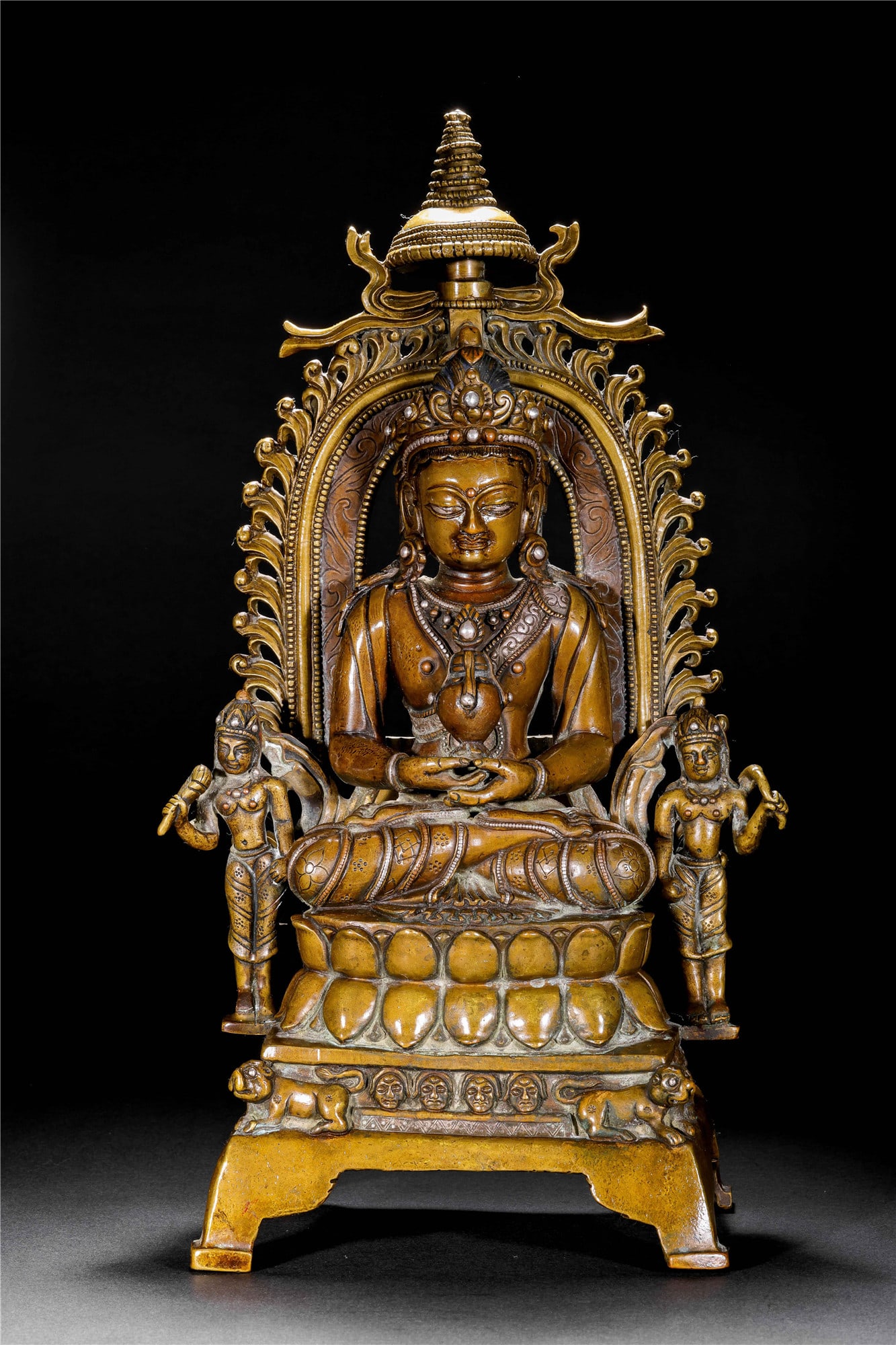 A Chinese Alloy Copper Seated Buddha Statue - 2