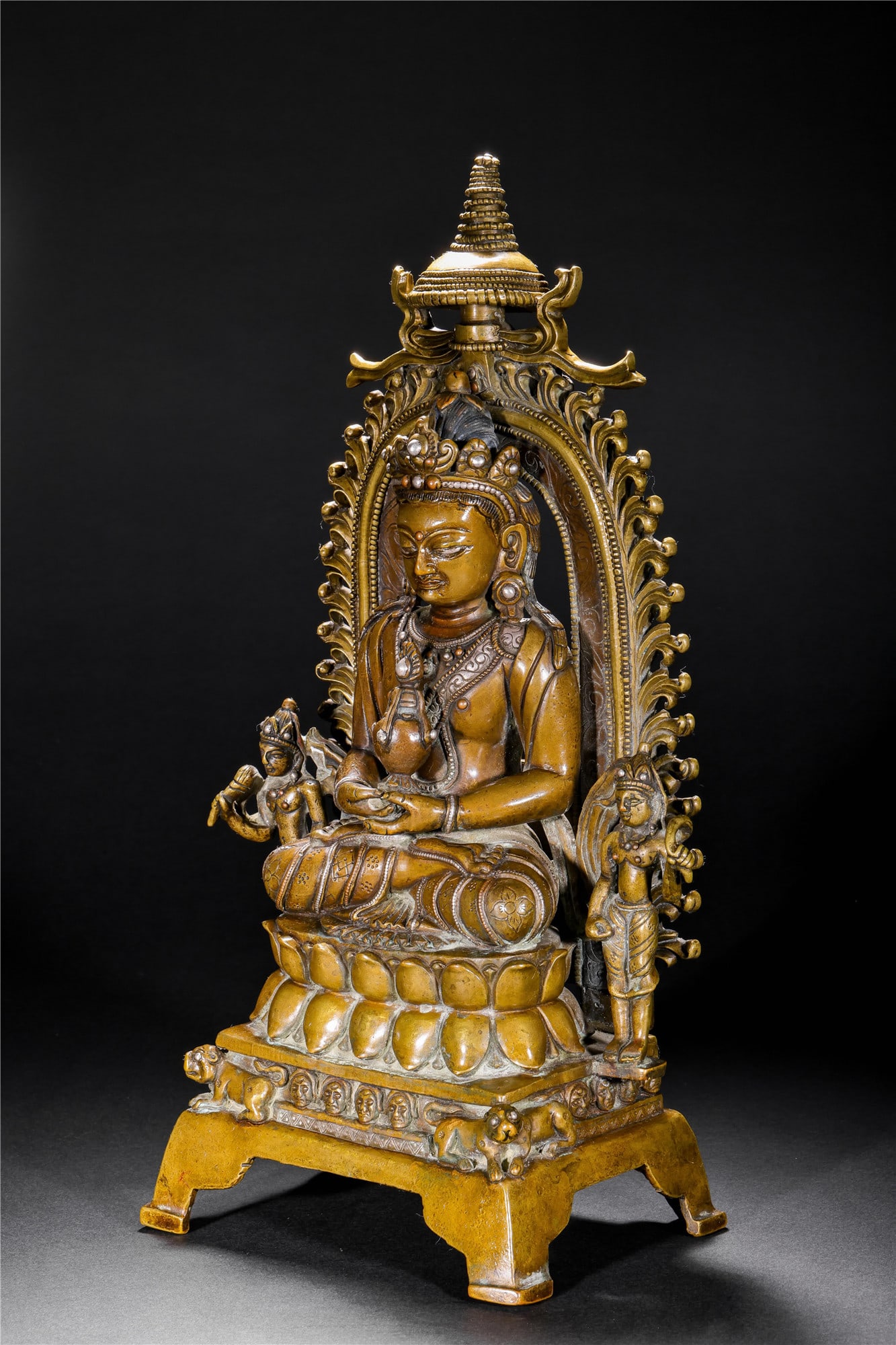 A Chinese Alloy Copper Seated Buddha Statue - 9