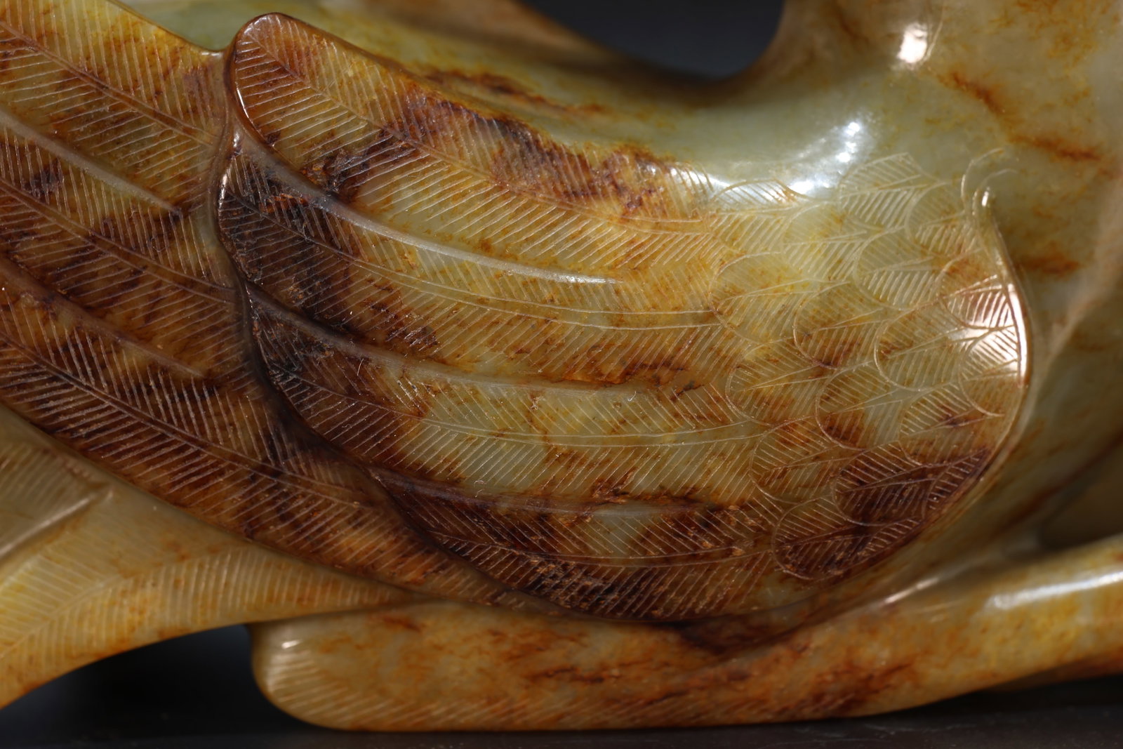 Jade Carved Phoenix Shape Figure - 8