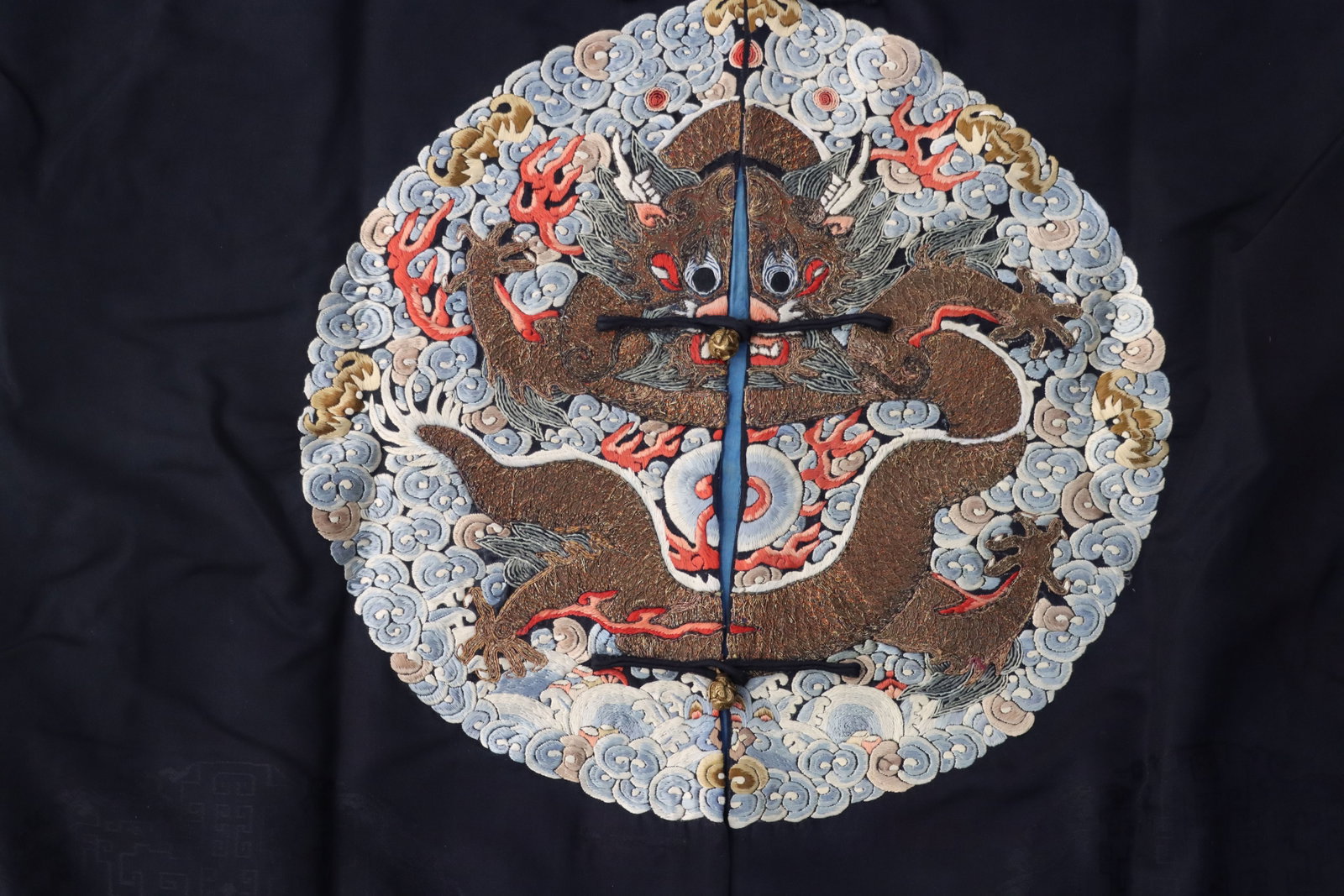 Silk Embroidery Cloud and Dragon Pattern Dragon Robe - 3