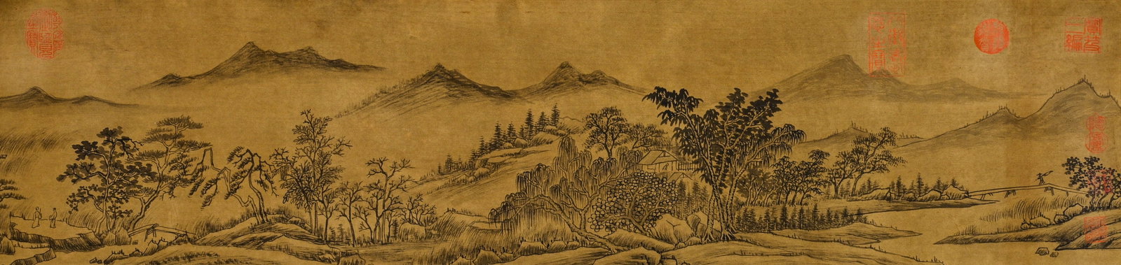 Chinese Drawing Landscape Hand Scroll,Ma Lin Mark - 3