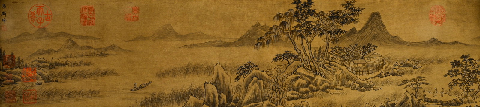 Chinese Drawing Landscape Hand Scroll,Ma Lin Mark - 4