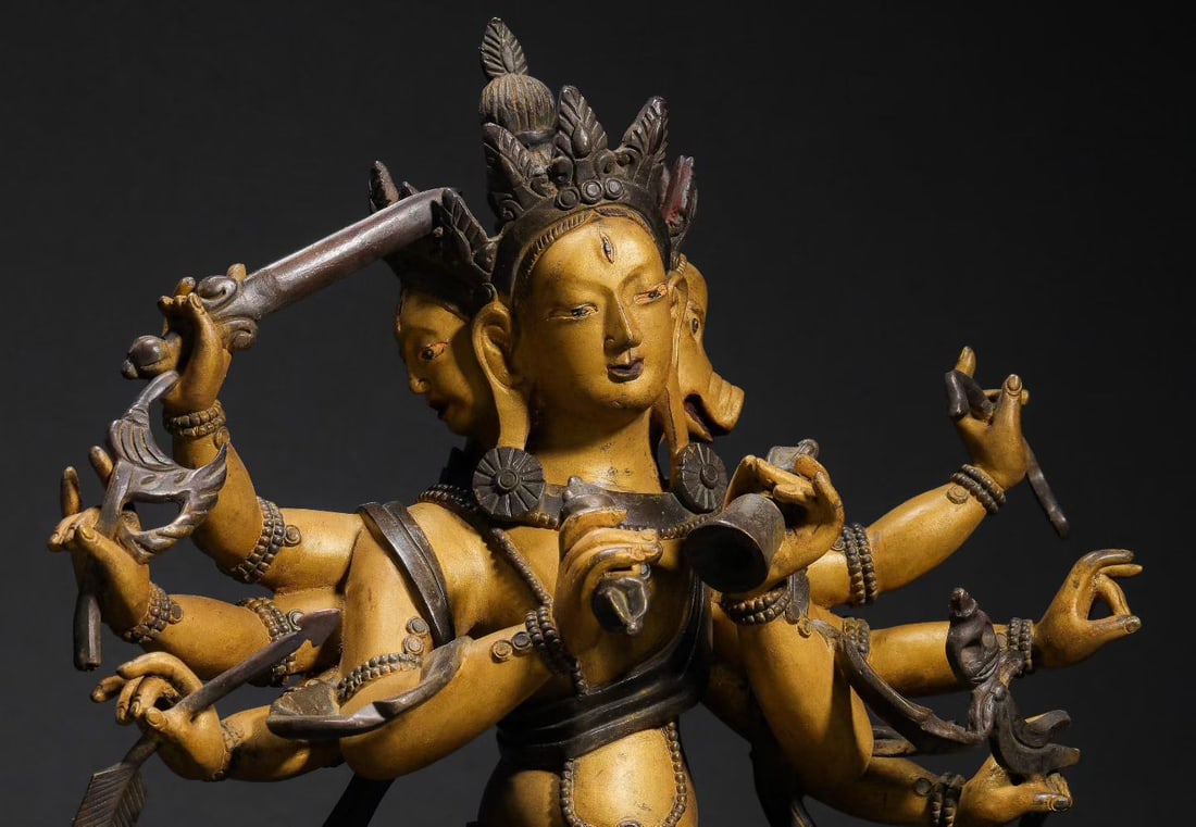 Gilt Bronze GuanYin Figure - 3