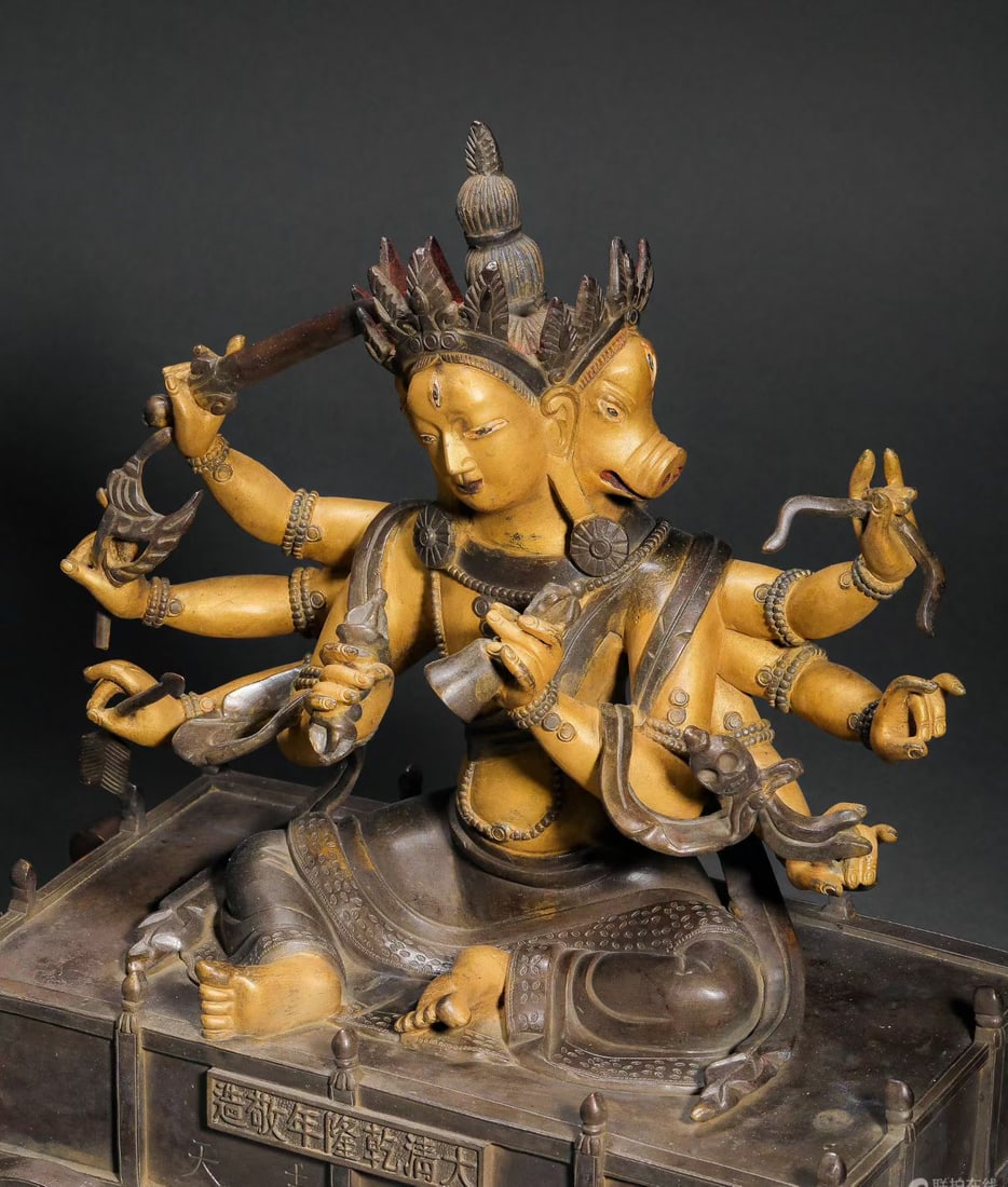 Gilt Bronze GuanYin Figure - 5