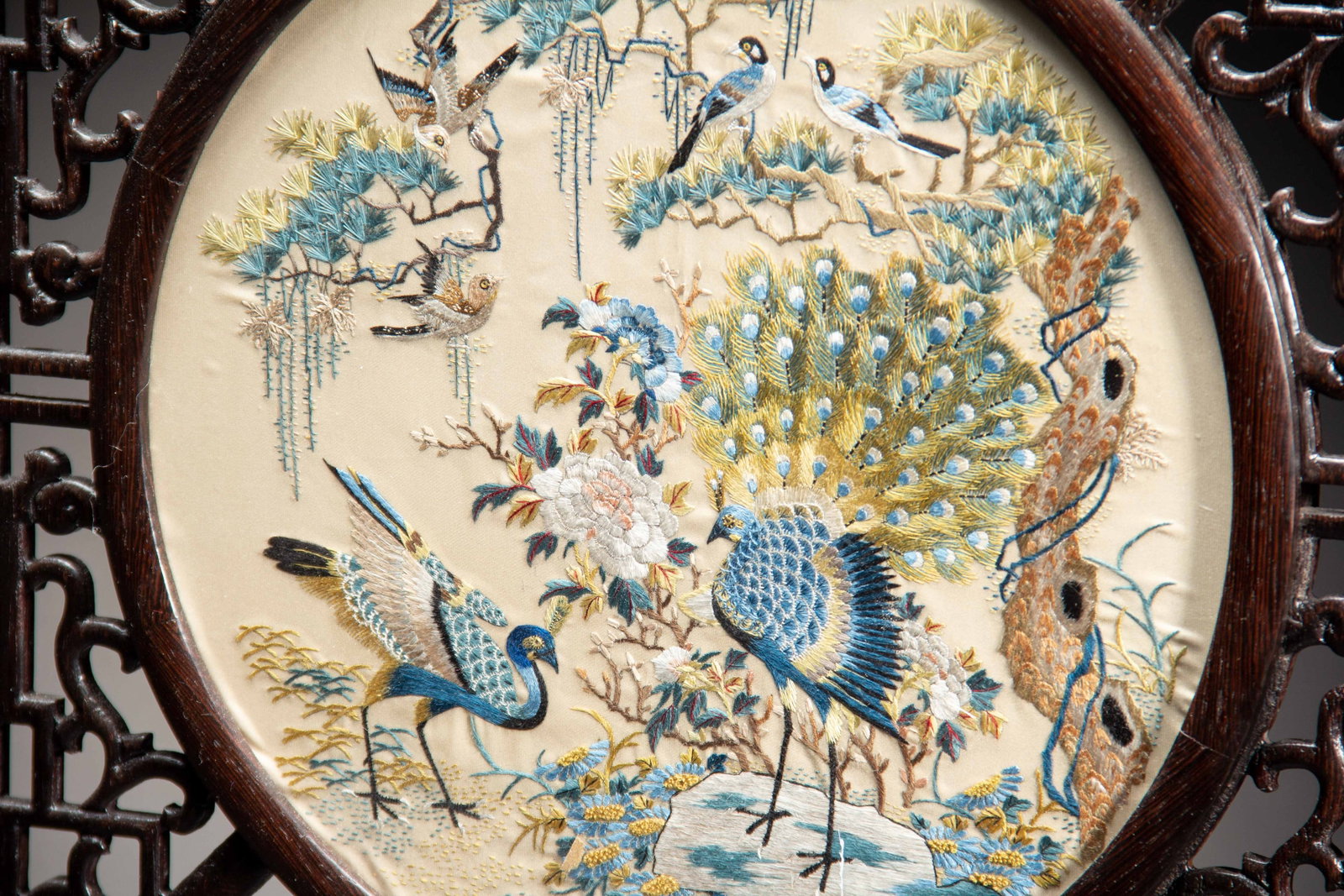 A Chinese Cantonese Embroidery Table Screen - 6