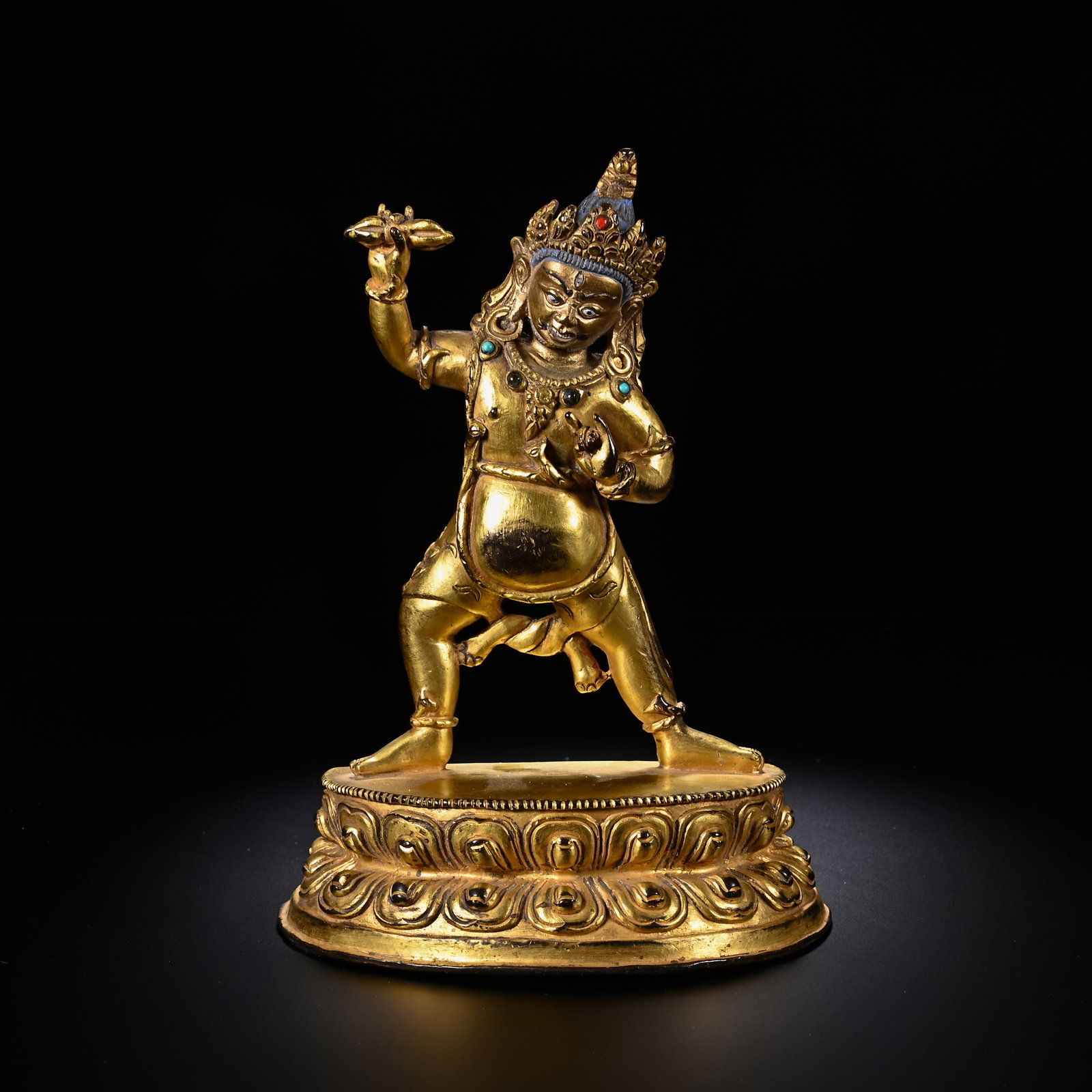 Gilt Bronze Vajrapani Figure: Gilt Bronze Vajrapani Figure (15 x 11cm)