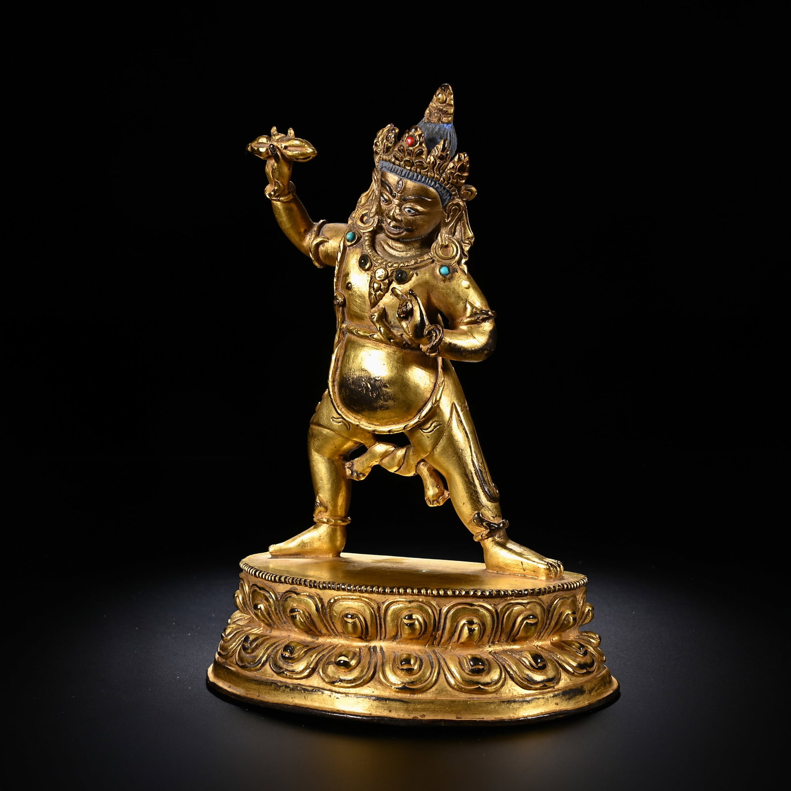 Gilt Bronze Vajrapani Figure - 4