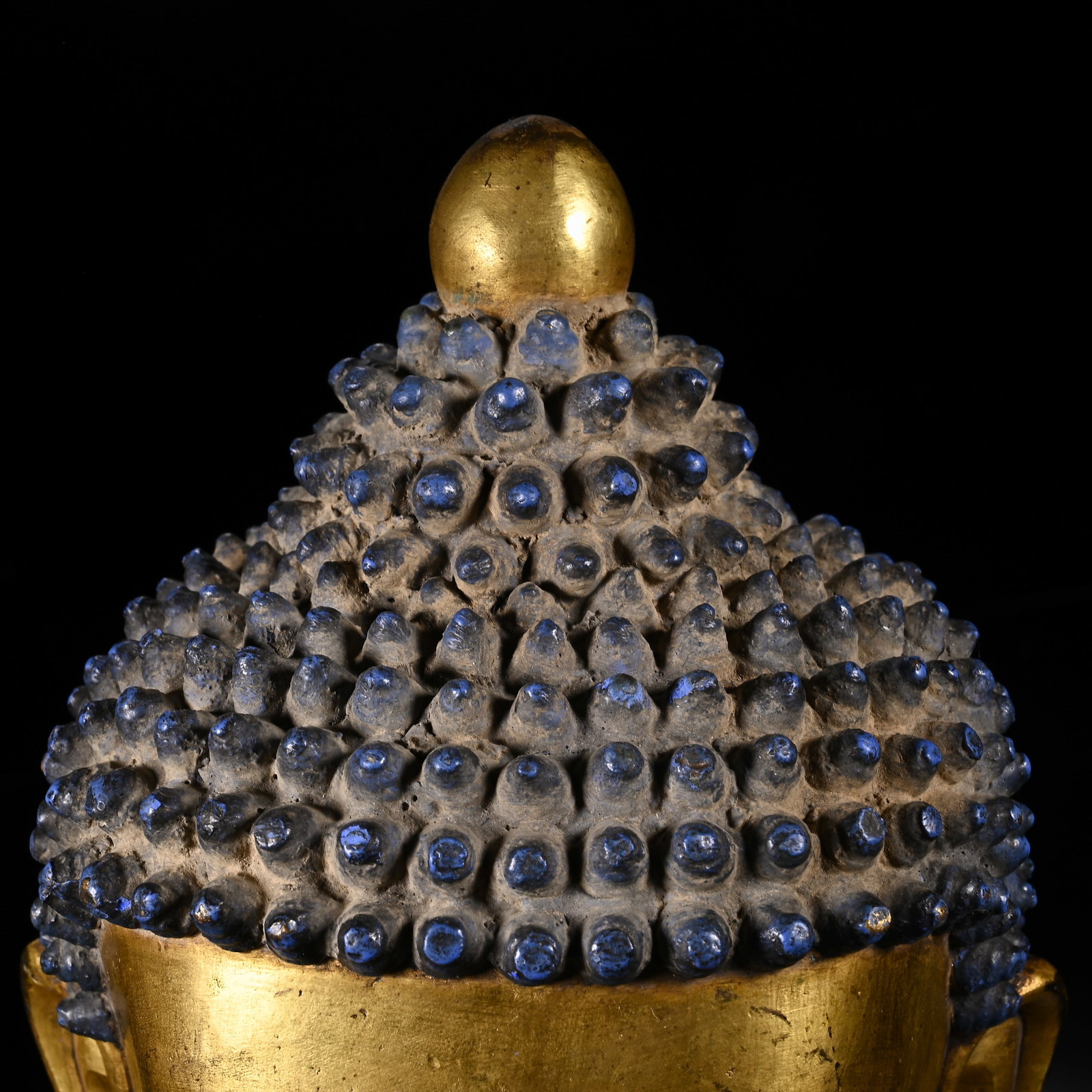 Gilt Bronze Sakyamuni Head Figure - 3